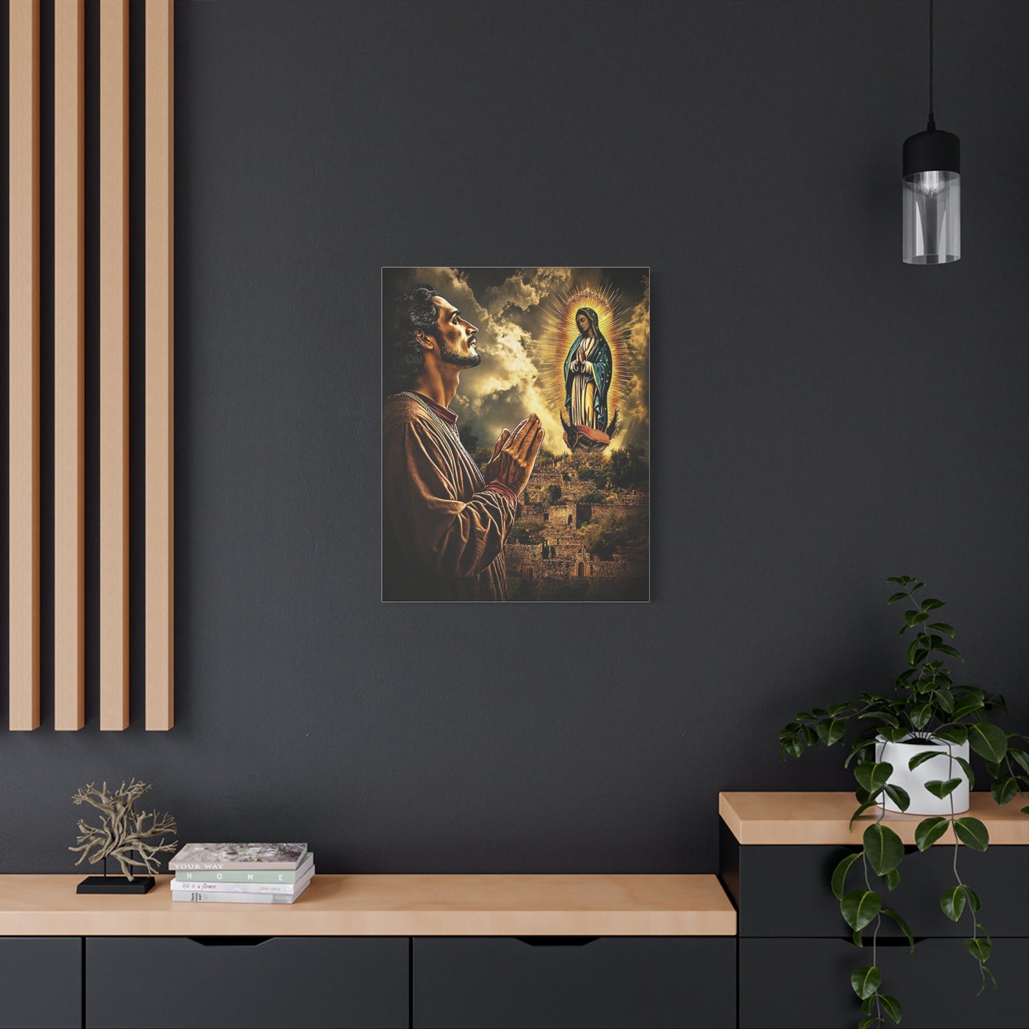 St. Juan Diego Our Lady of Guadalupe Catholic Canvas Wall Art, Christian Decor
