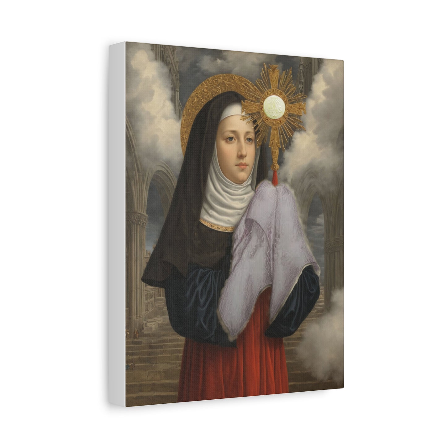 St. Juliana of Liege Catholic Canvas Wall Art, Christian Decor