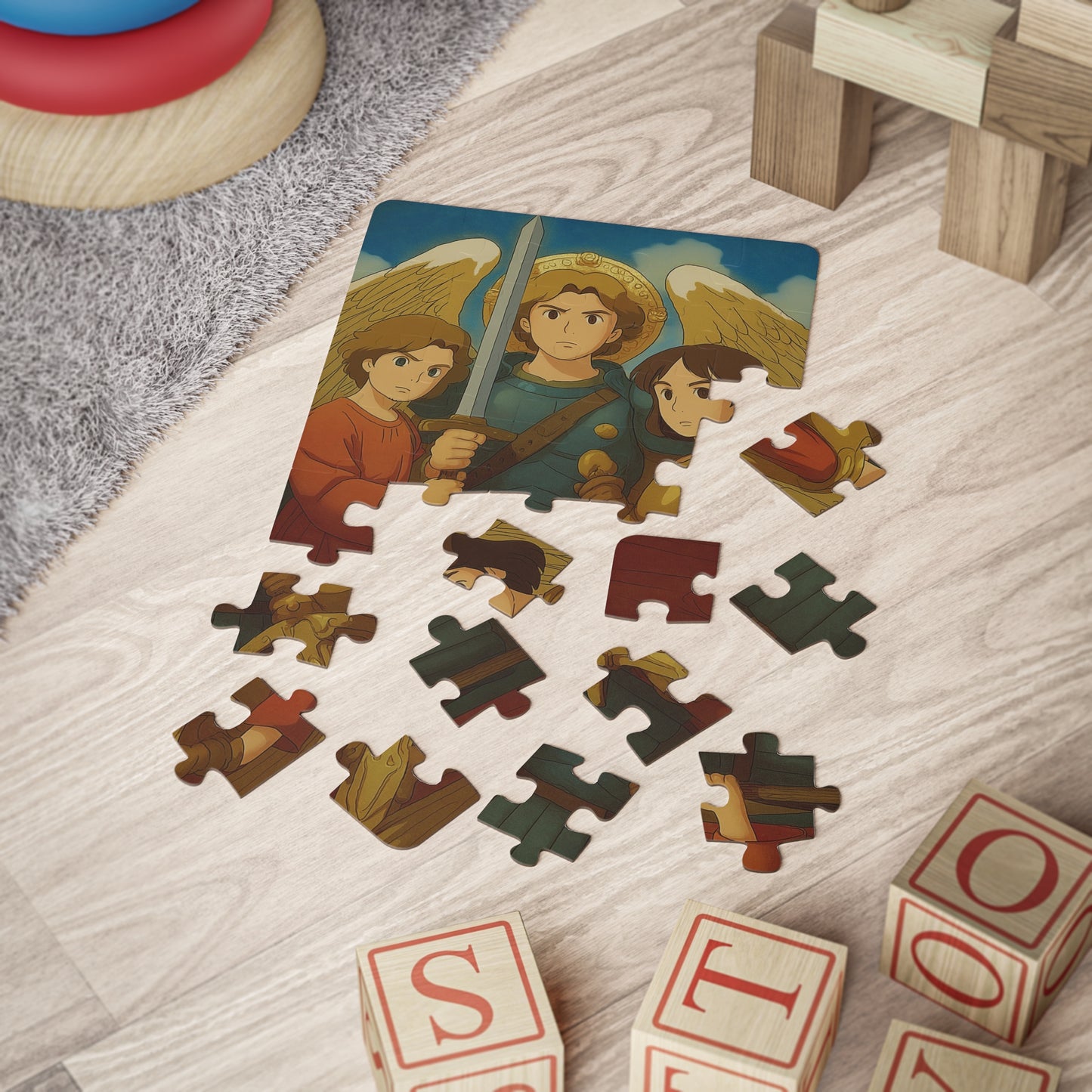 Archangels Michael, Gabriel and Rafael - 30-Piece Kid Puzzle, Inspirational Bible, Catholic teacher gift, Religious Jigsaw, Catholic kid toy