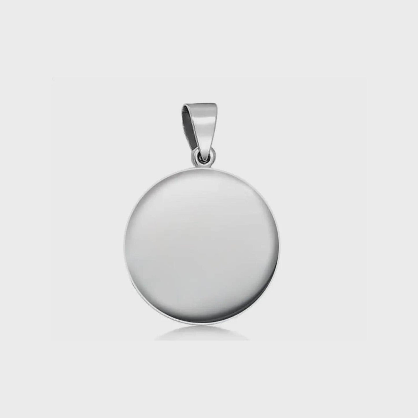 Our Lady Vladimir 925 Sterling Silver Round Pendant Christian Religious Medal Small 20mm
