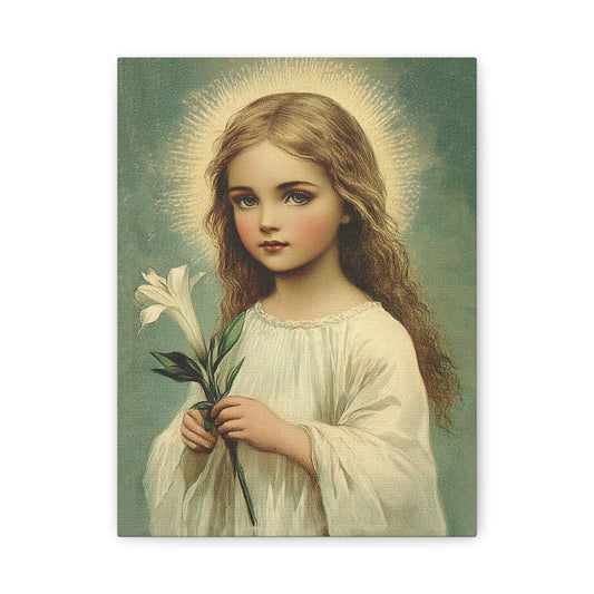 Child Mary Catholic Canvas Wall Art, Christian Decor