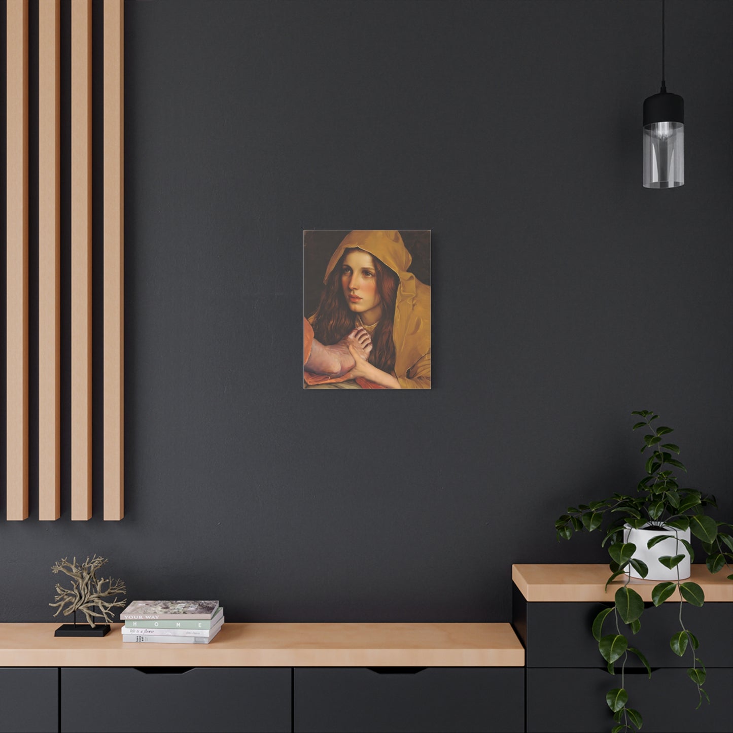 St. Mary Magdalene Anointing Jesus Feet Catholic Canvas Wall Art, Christian Decor