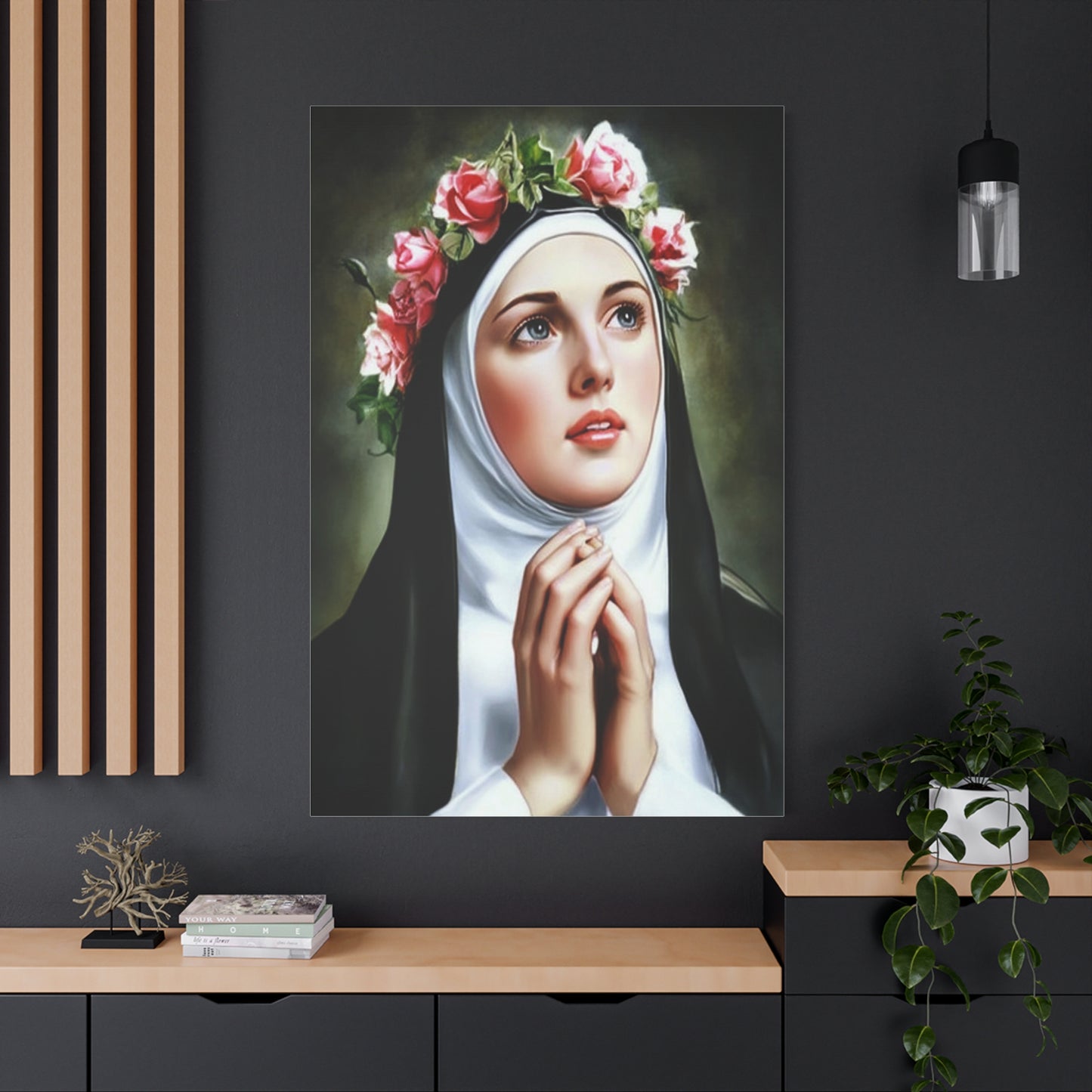 Ready To Hang - St. Rose of Lima Catholic Canvas Wall Art, Christian Decor