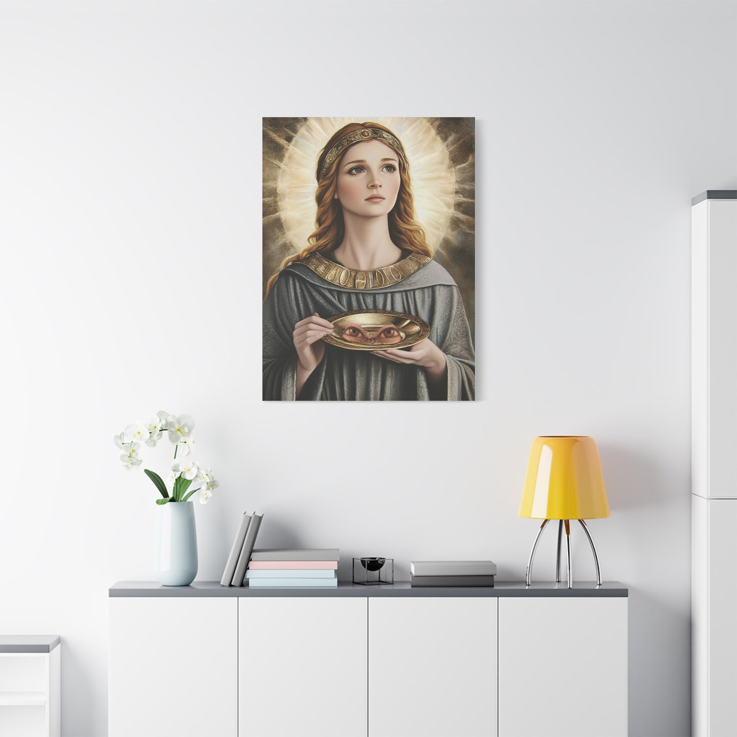 St. Lucy Catholic Canvas Wall Art, Christian Decor