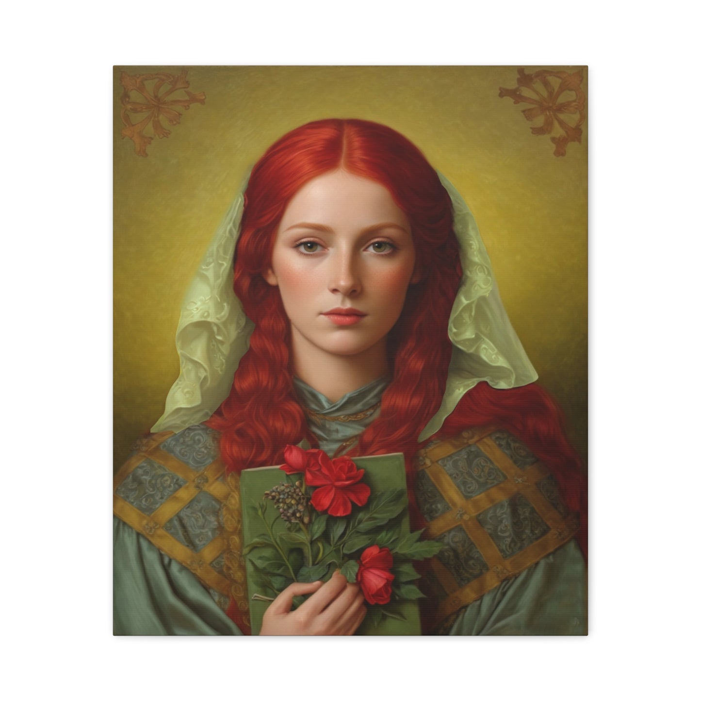 St. Dymphna Catholic Canvas Wall Art, Christian Decor