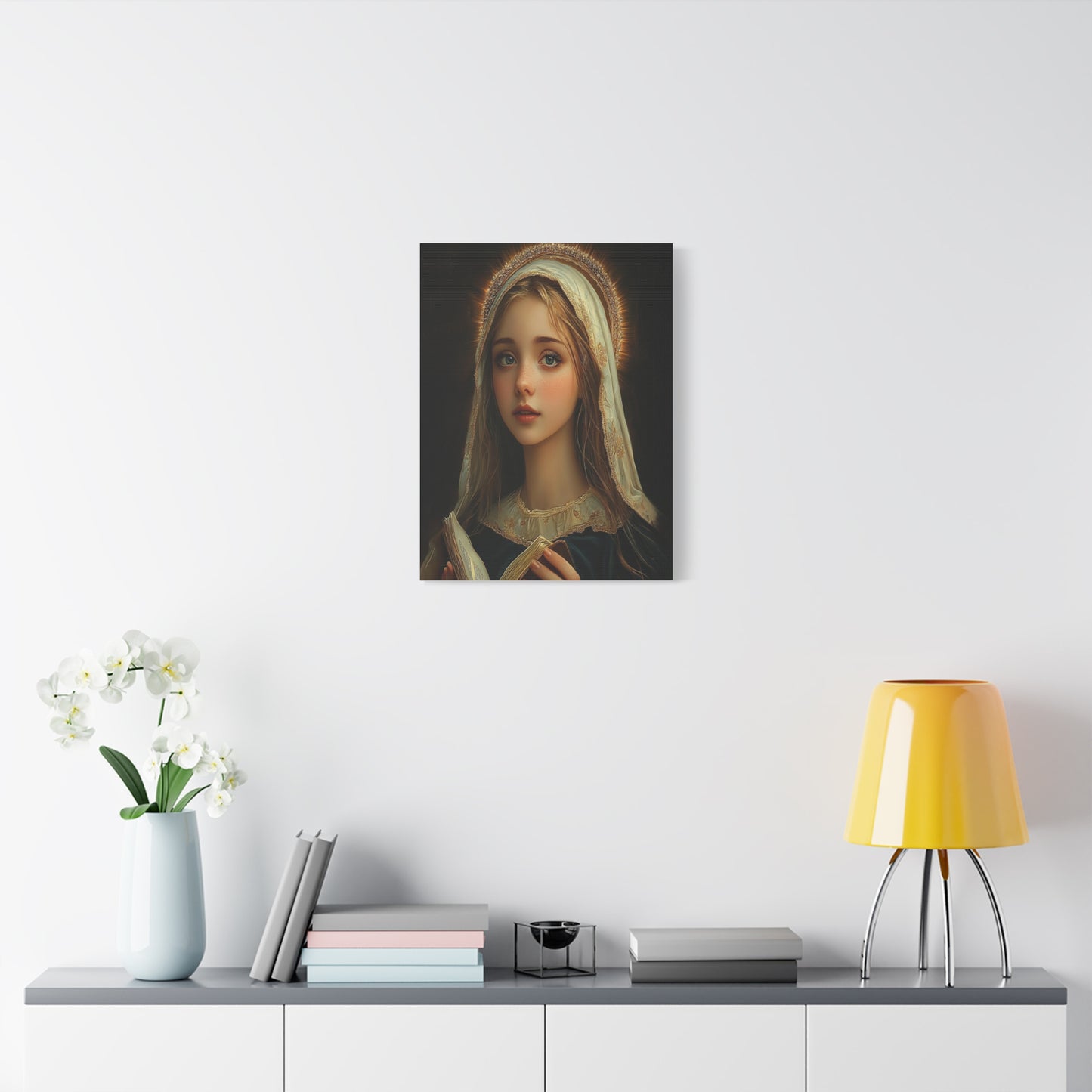 St. Hildegard of Bingen Catholic Canvas Wall Art, Christian Decor