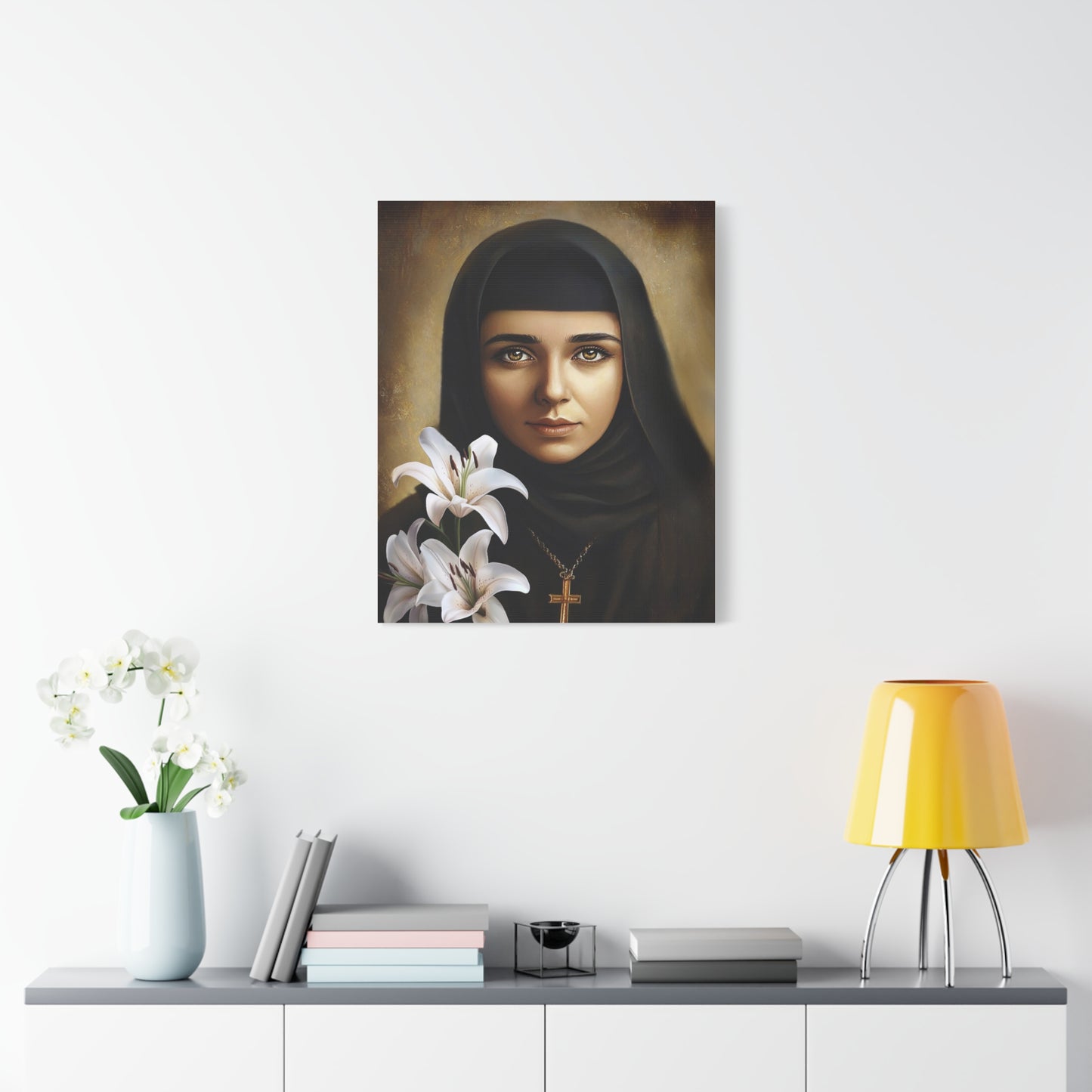 Ready To Hang - St. Rafqa Rebecca Catholic Canvas Wall Art, Christian Decor