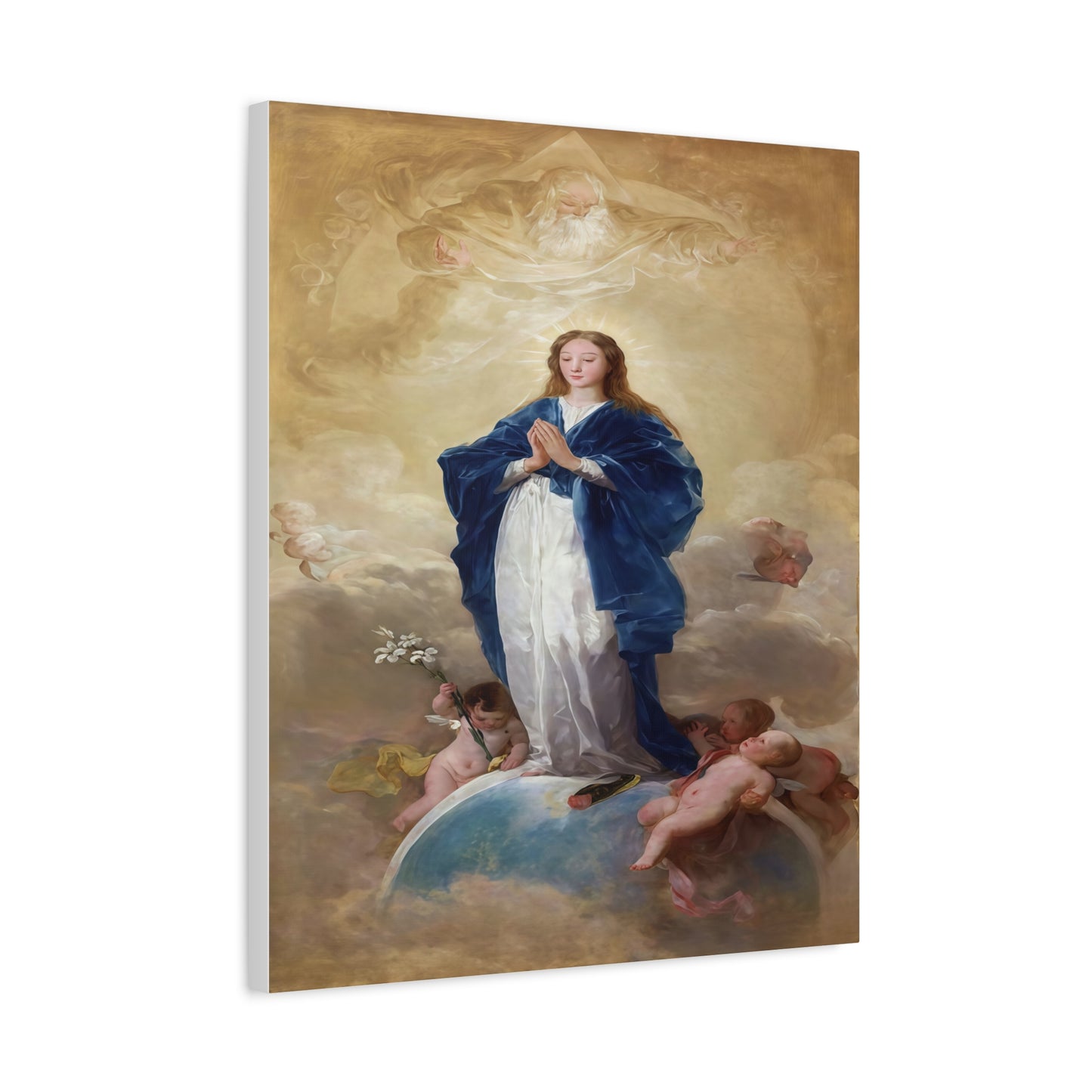 Ready To Hang - Mother Mary Immaculate Conception Catholic Canvas Wall Art, Christian Decor