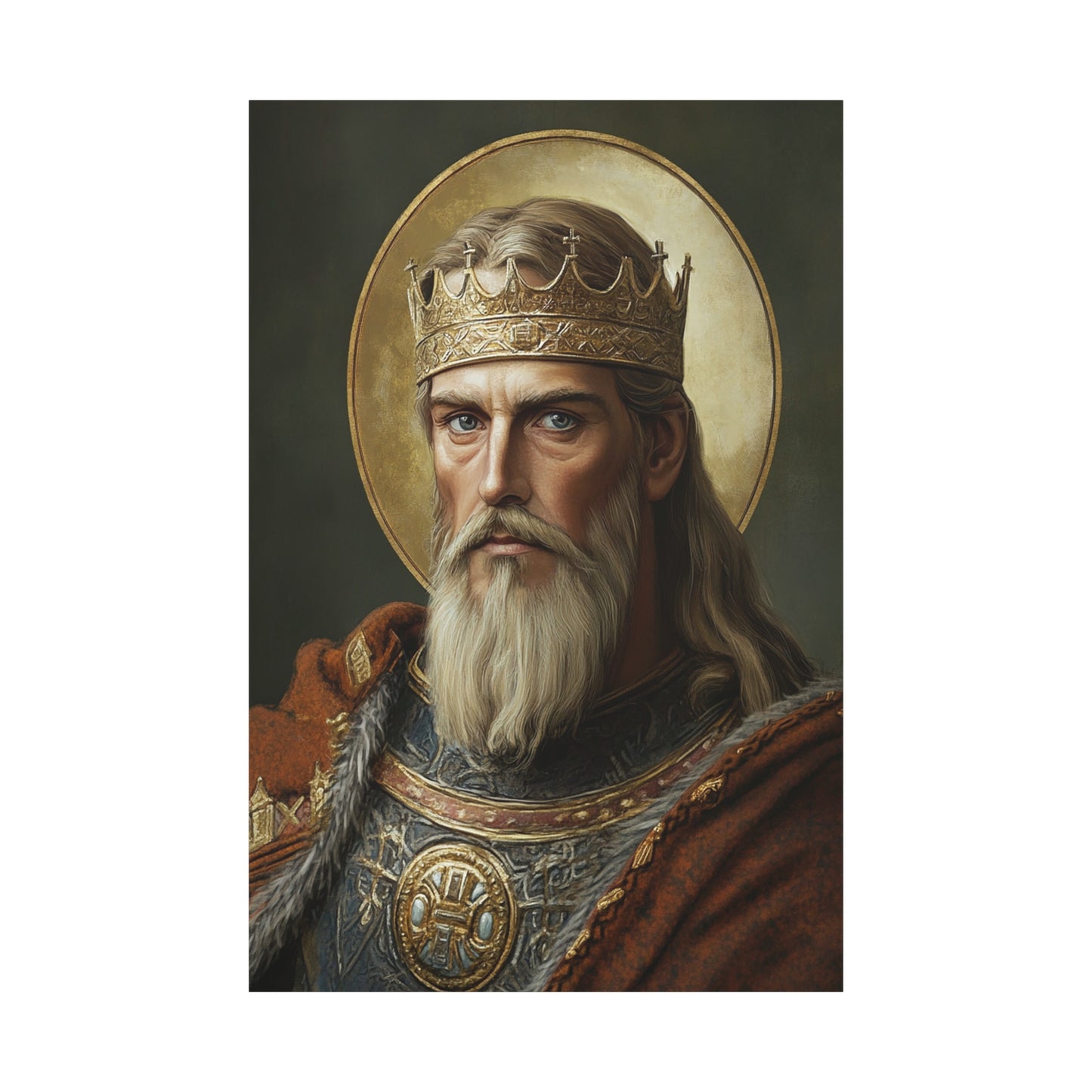 Ready to Hang - St. Olaf of Norway Catholic Canvas Wall Art, Christian Decor