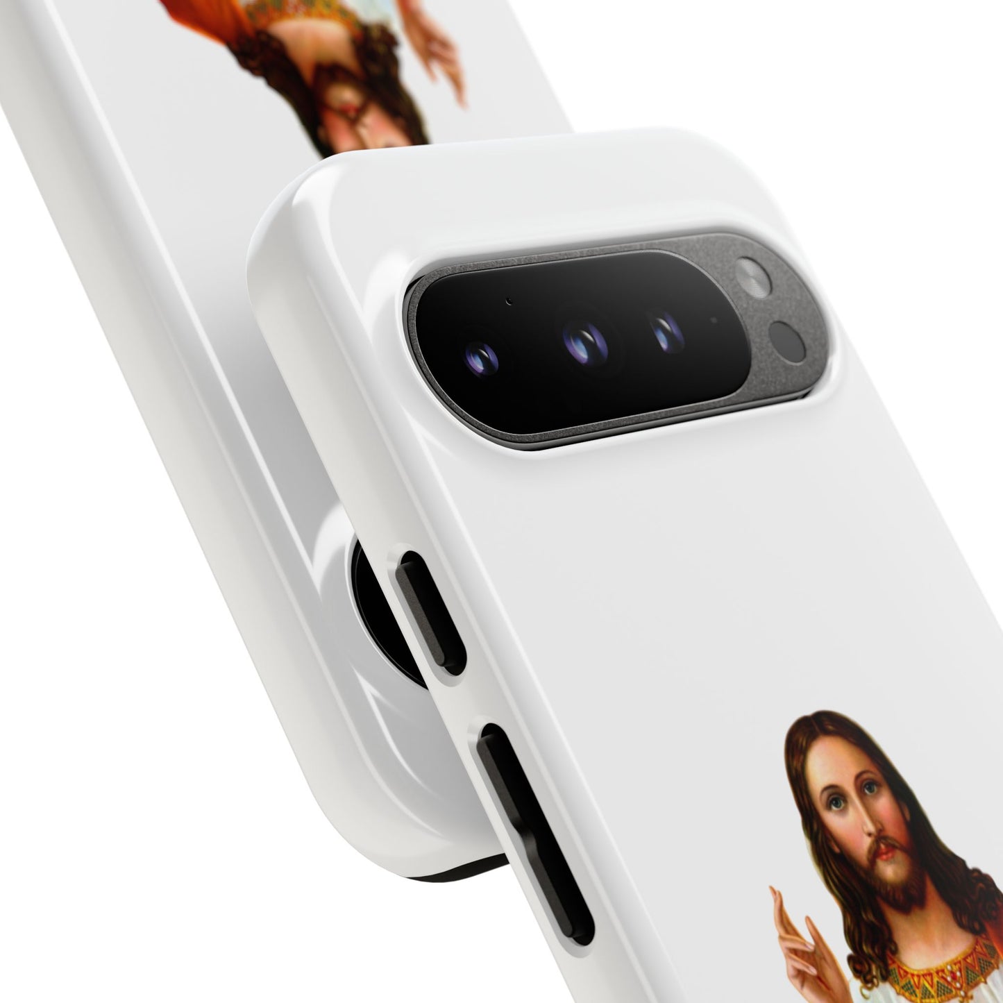 Artistic Phone Case Featuring Jesus, Tough Phone Case, Christian Gift, Religious Phone Cover, Inspirational Phone Accessory, Unique Jesus