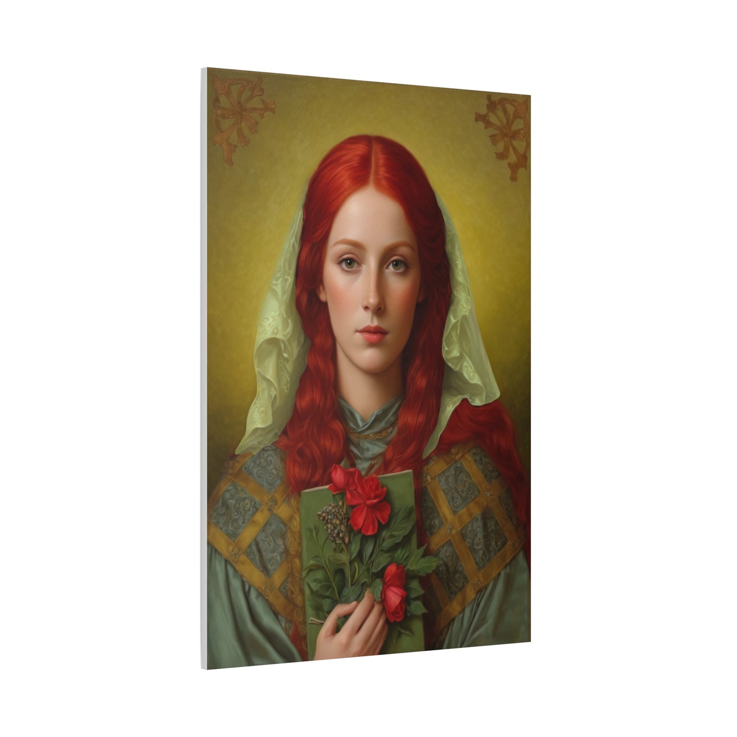 St. Dymphna Catholic Canvas Wall Art, Christian Decor