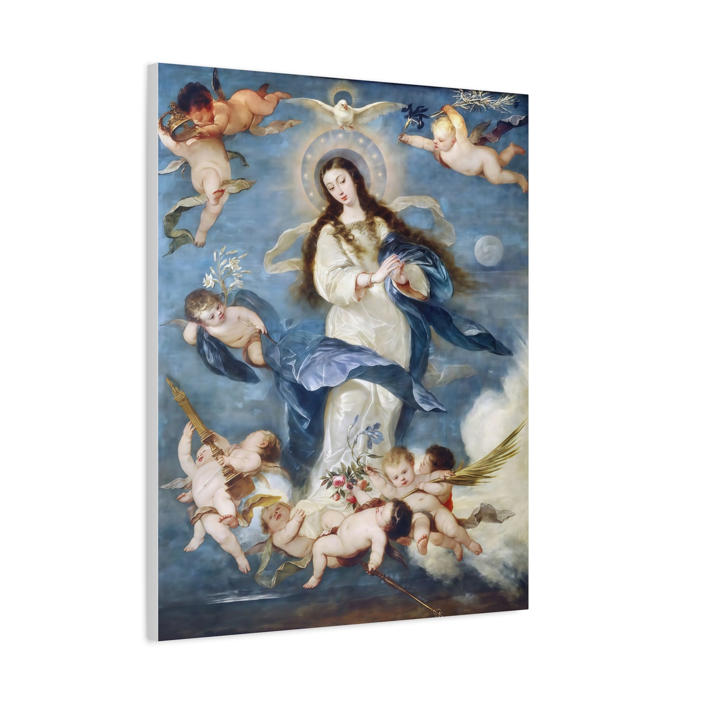 Ready To Hang - Mother Mary Immaculate Conception Catholic Canvas Wall Art, Christian Decor Our Lady