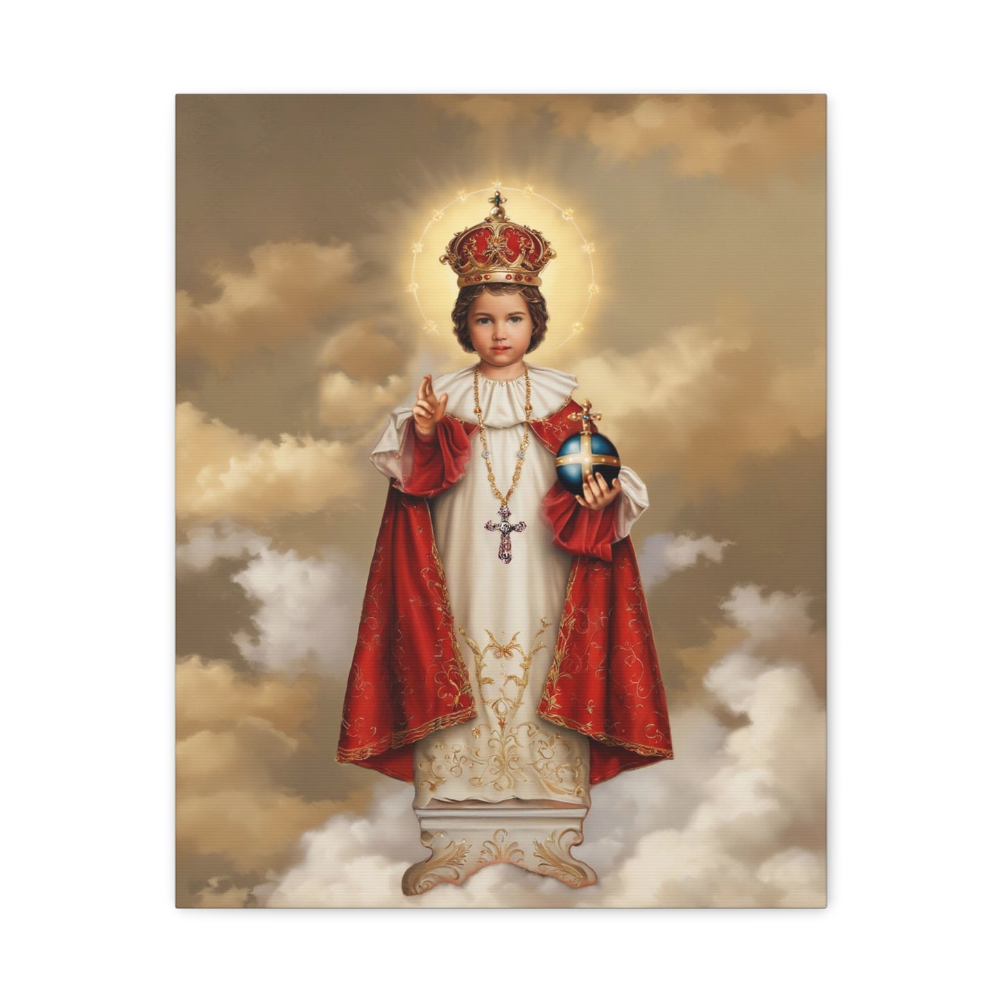 Infant Jesus of Prague Catholic Canvas Wall Art, Christian Decor