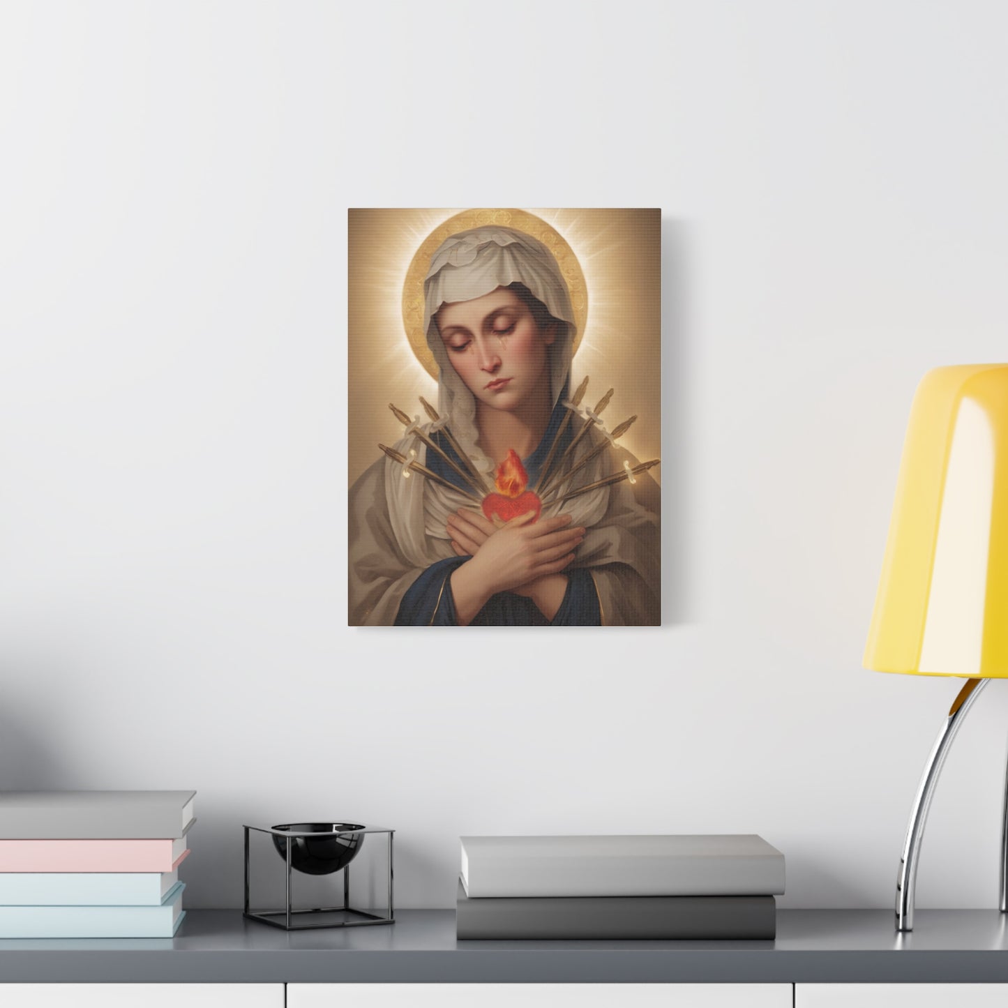 Ready to Hang - Mary Our Lady Of Sorrows Catholic Canvas Wall Art, Christian Decor