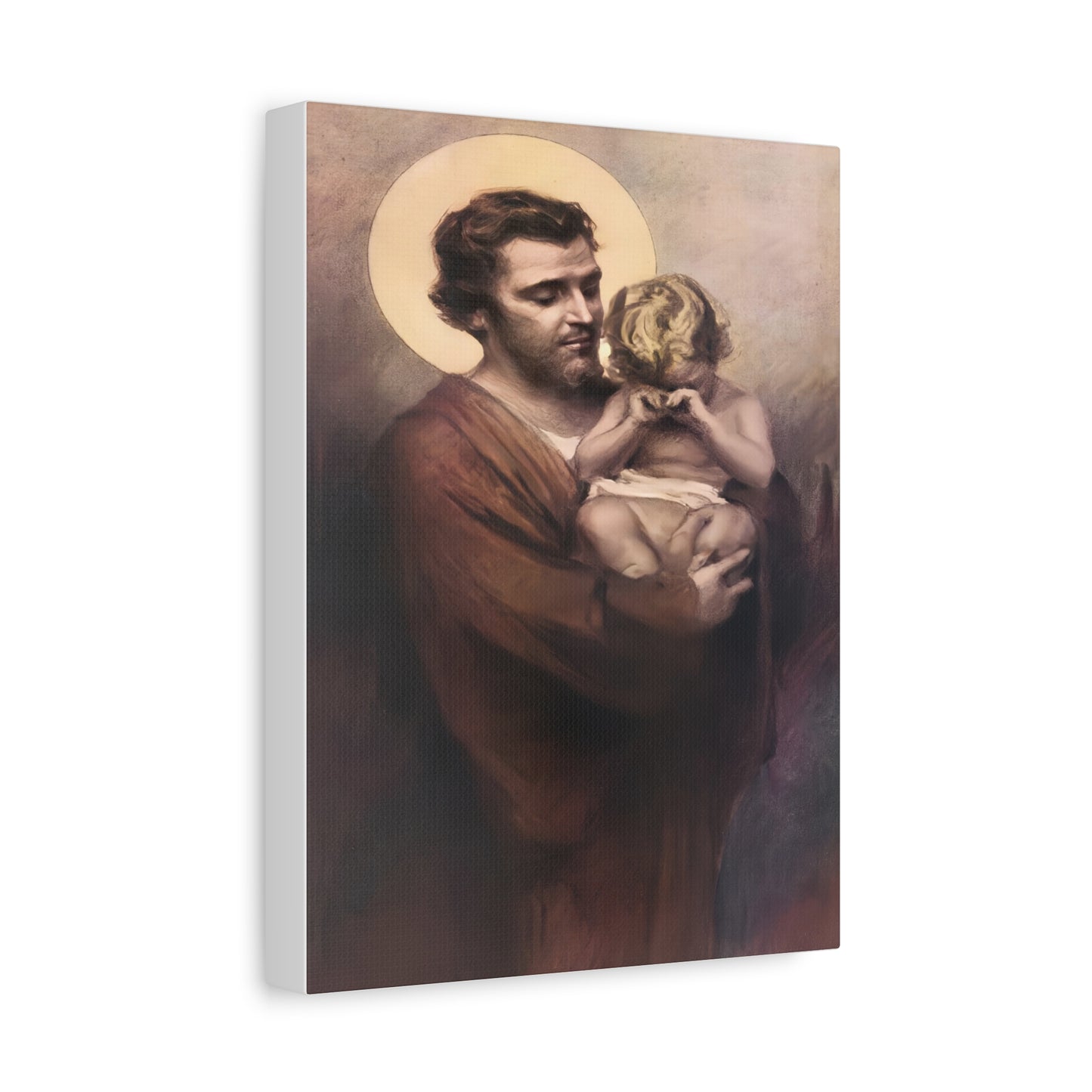 St. Joseph & Child Jesus Crying - Chambers - Catholic Canvas Wall Art, Christian Decor