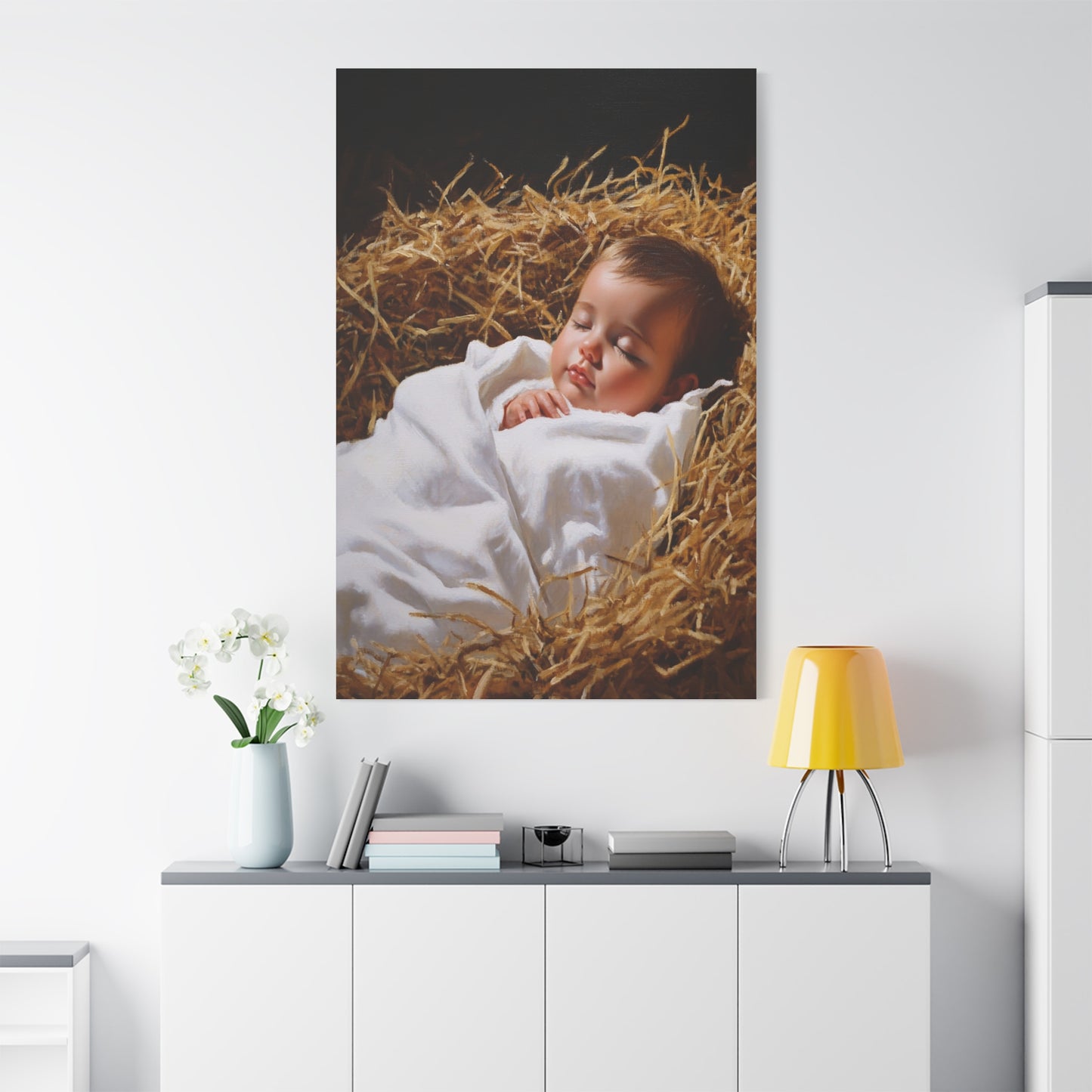 Sleeping Baby Jesus Canvas Print, Catholic Decor Wall, Gift Religious Christian