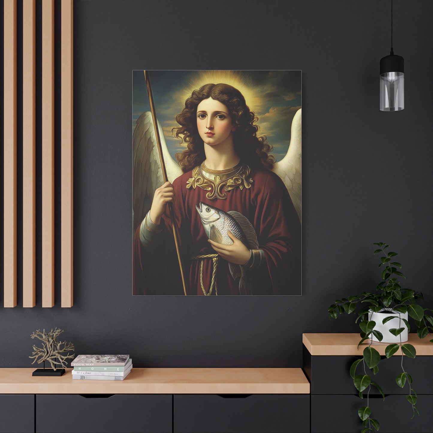 Ready To Hang - St. Rapahel the Archangel Catholic Canvas Wall Art, Christian Decor