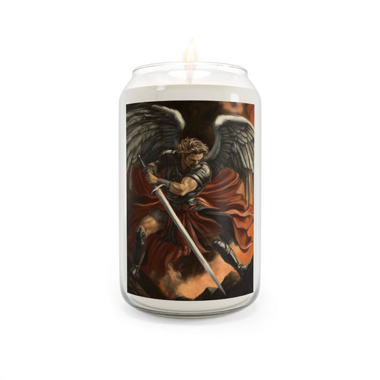 St. Michael Archangel Fights Evil Catholic Serenity Scented Candle, 13.75oz | Relaxation Gift, Home Decor, Calm Atmosphere, Religious Decor