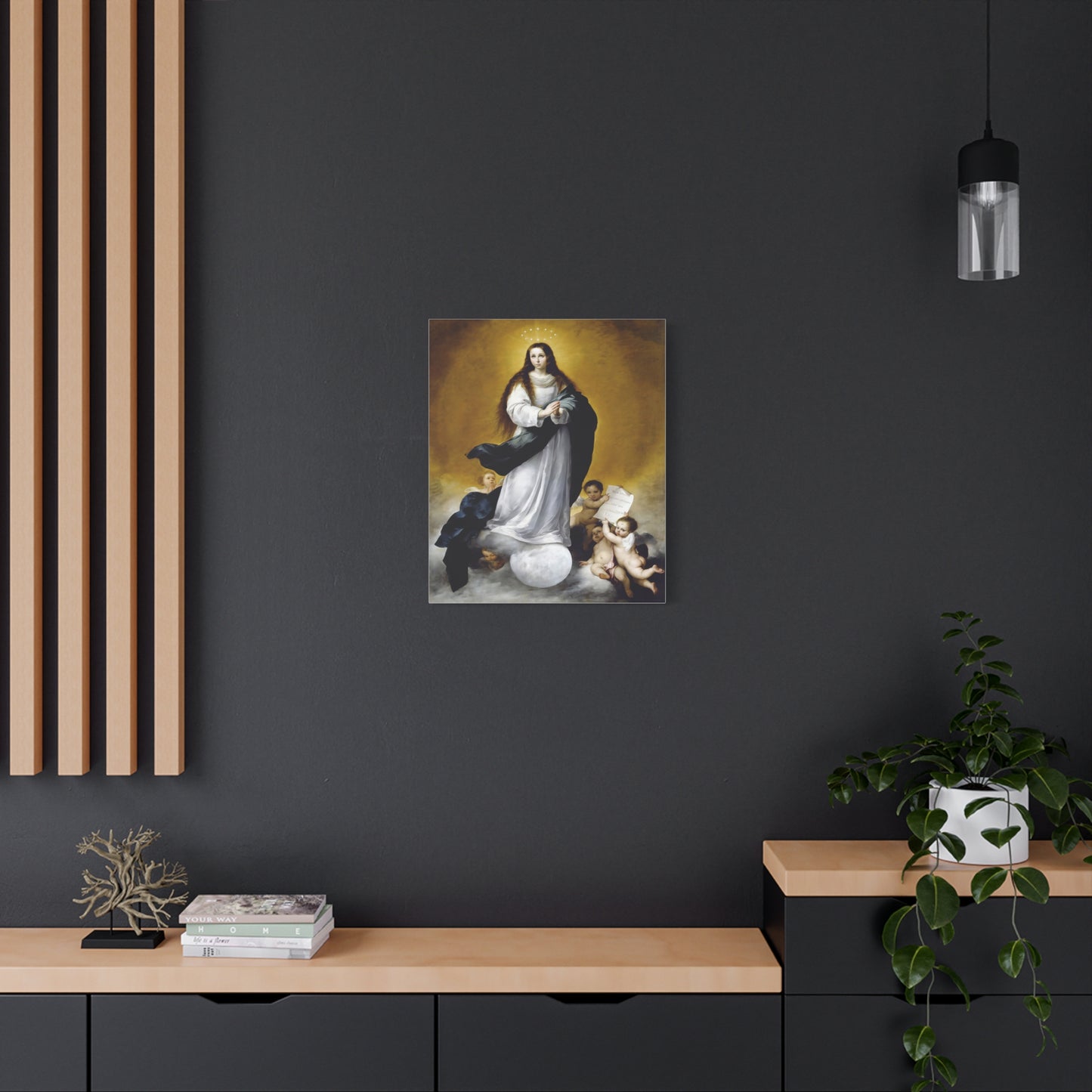 Ready To Hang - Mother Mary Immaculate Conception Catholic Canvas Wall Art, Christian Decor Ships from USA