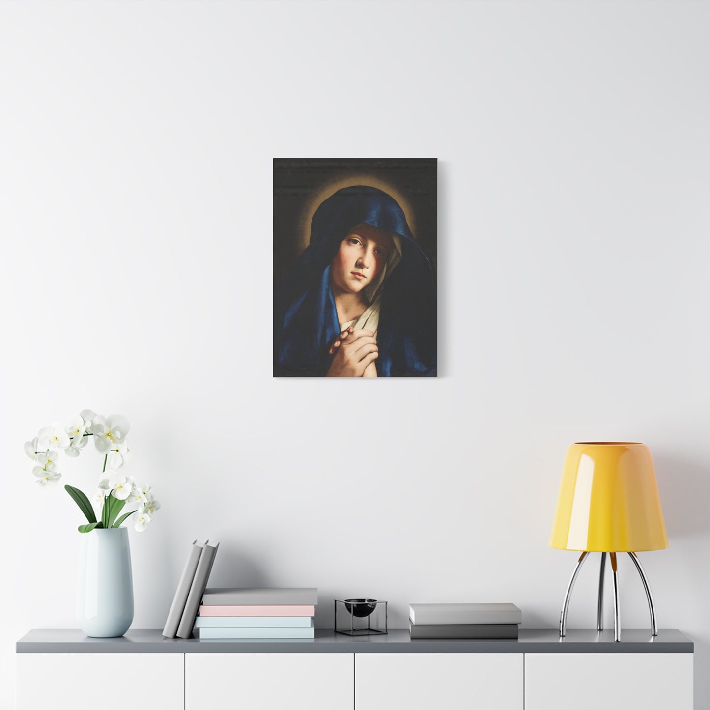 Young Virgin Mary Catholic HQ Print on Canvas Ready To Hang - Virgin Mary Canvas