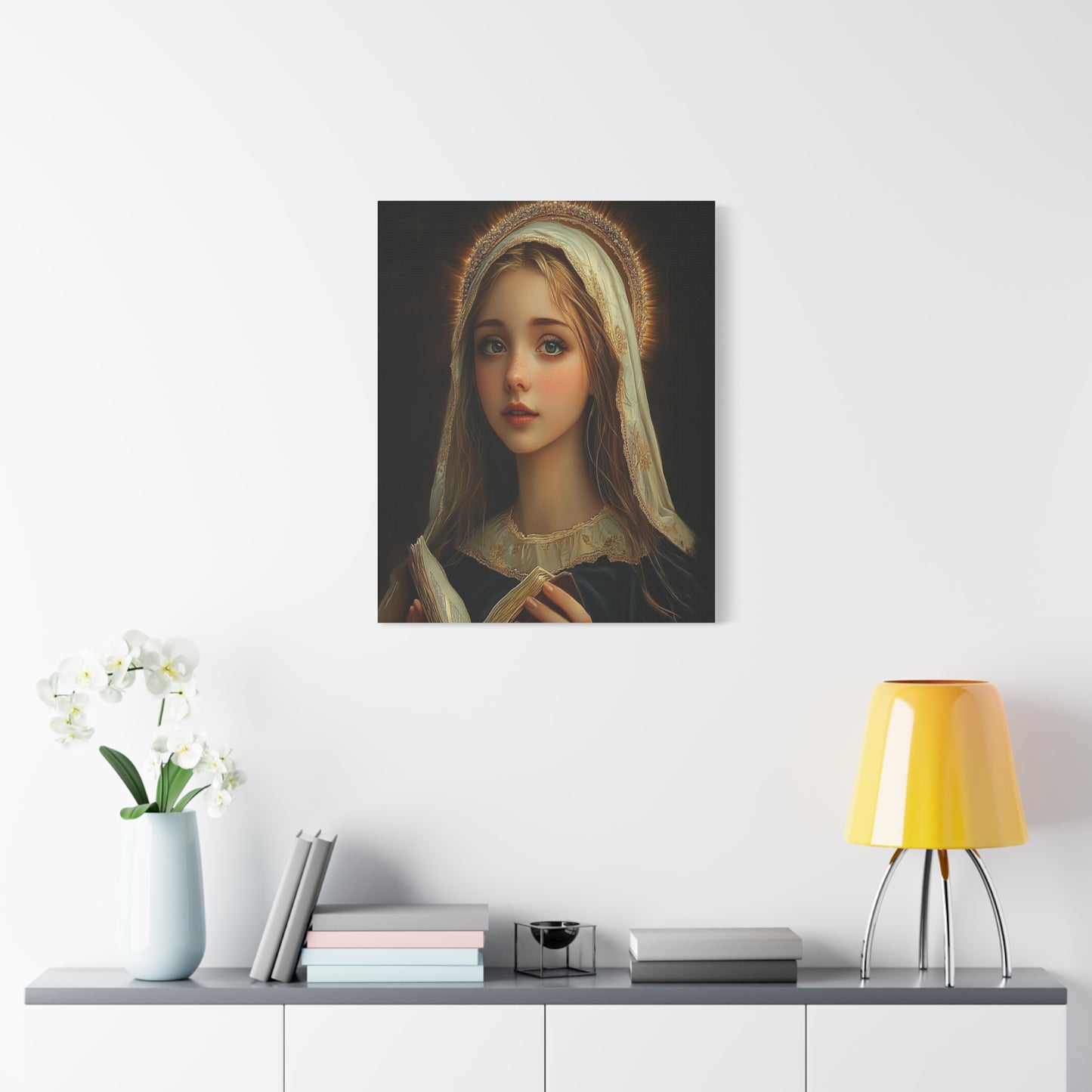 St. Hildegard of Bingen Catholic Canvas Wall Art, Christian Decor