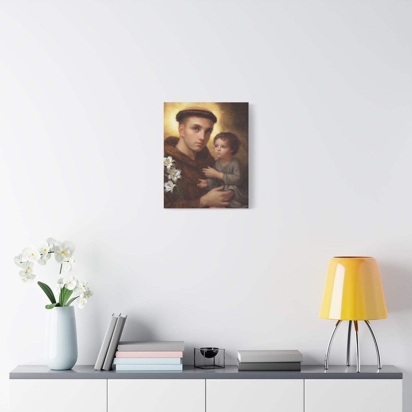 St Anthony with Jesus Canvas Print, Catholic Decor Wall, Gift Religious Christian