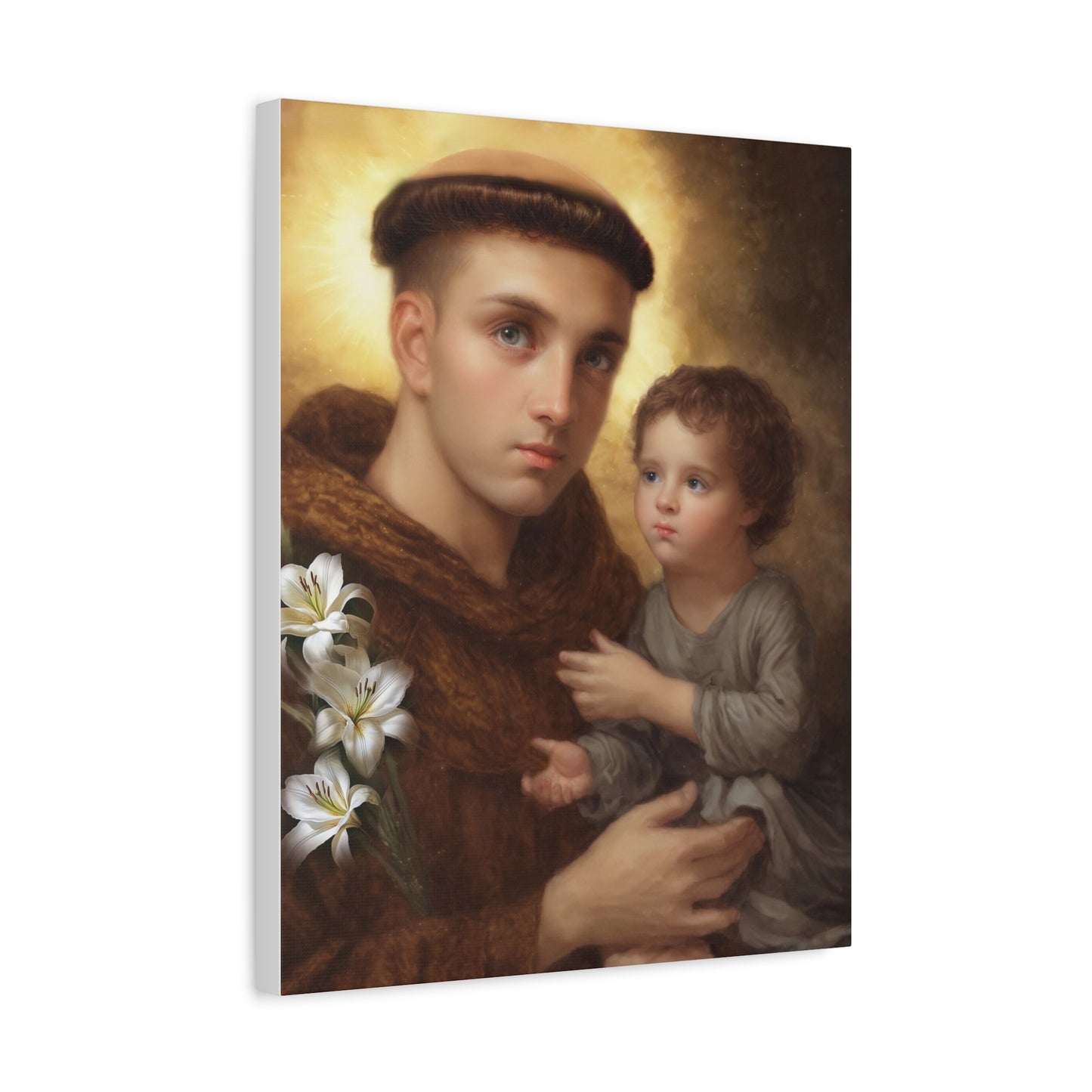 St Anthony with Jesus Canvas Print, Catholic Decor Wall, Gift Religious Christian