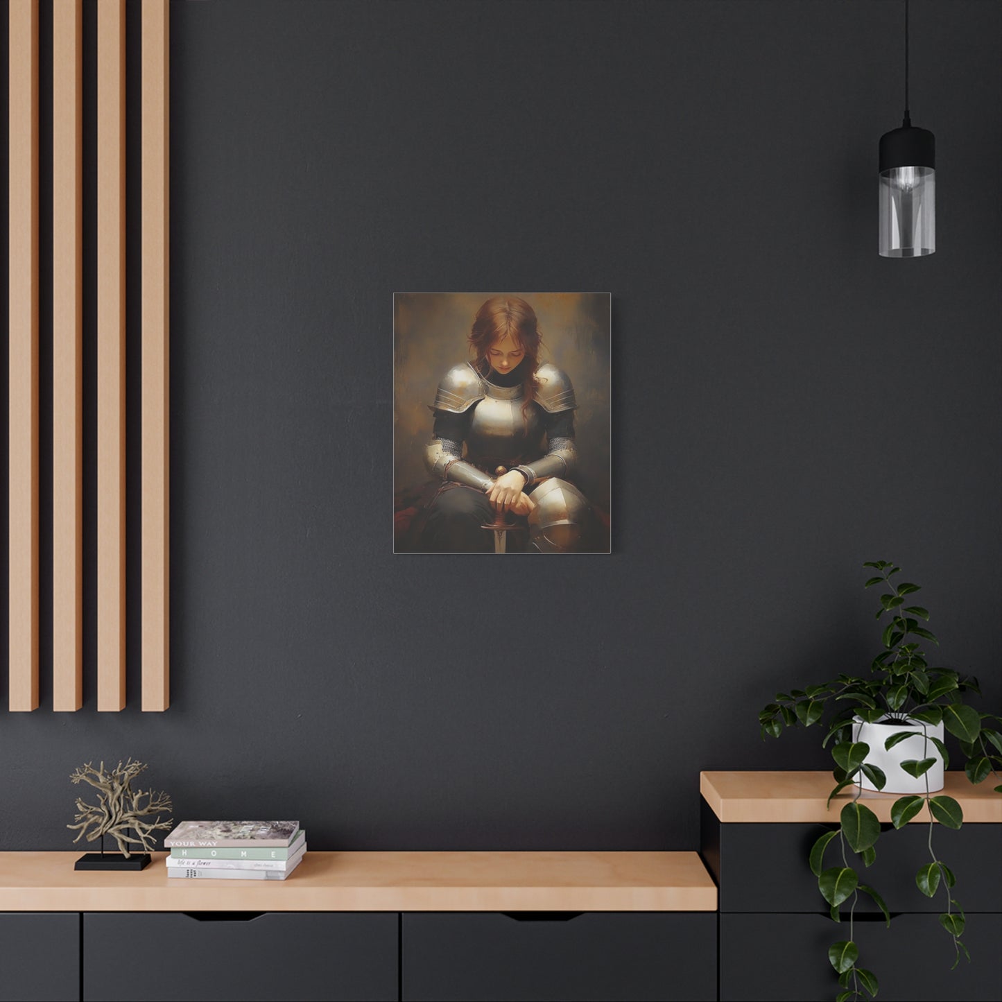 St. Joan of Arc Patron Catholic Canvas Wall Art, Christian Decor