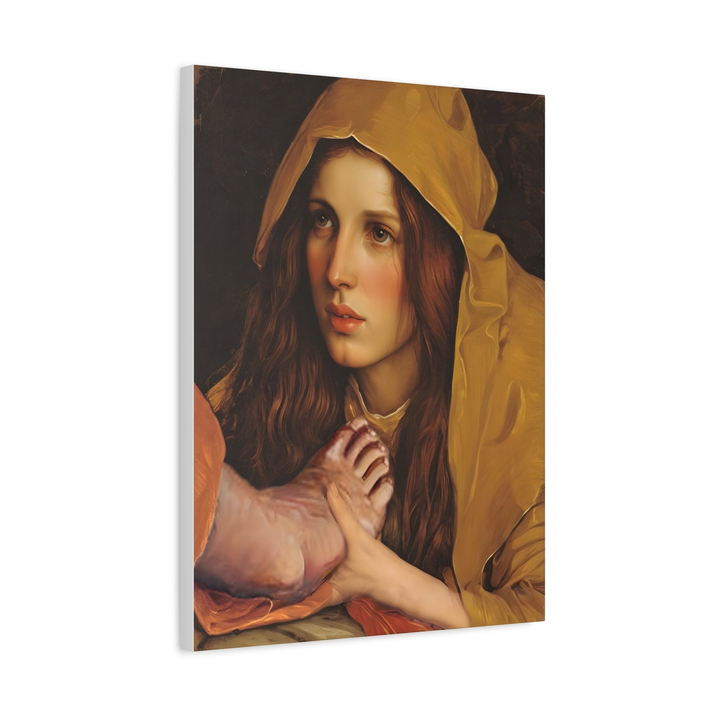 St. Mary Magdalene Anointing Jesus Feet Catholic Canvas Wall Art, Christian Decor