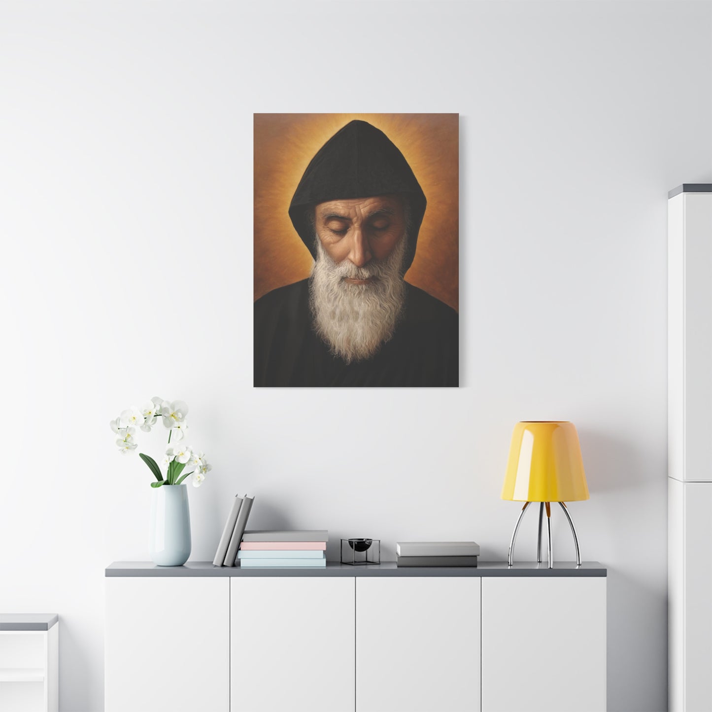 St. Charbel Makhlouf saint Catholic Canvas Wall Art, Christian Decor