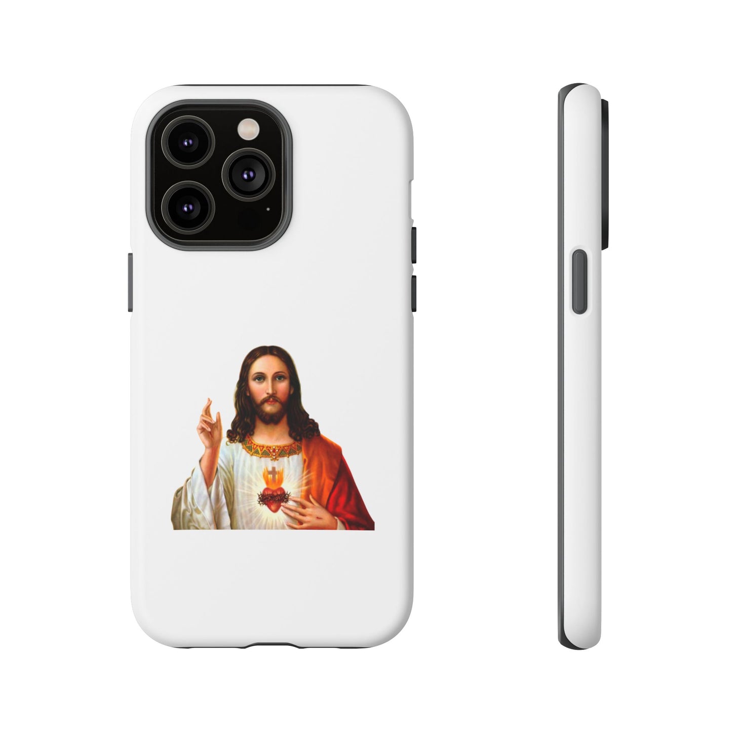 Artistic Phone Case Featuring Jesus, Tough Phone Case, Christian Gift, Religious Phone Cover, Inspirational Phone Accessory, Unique Jesus