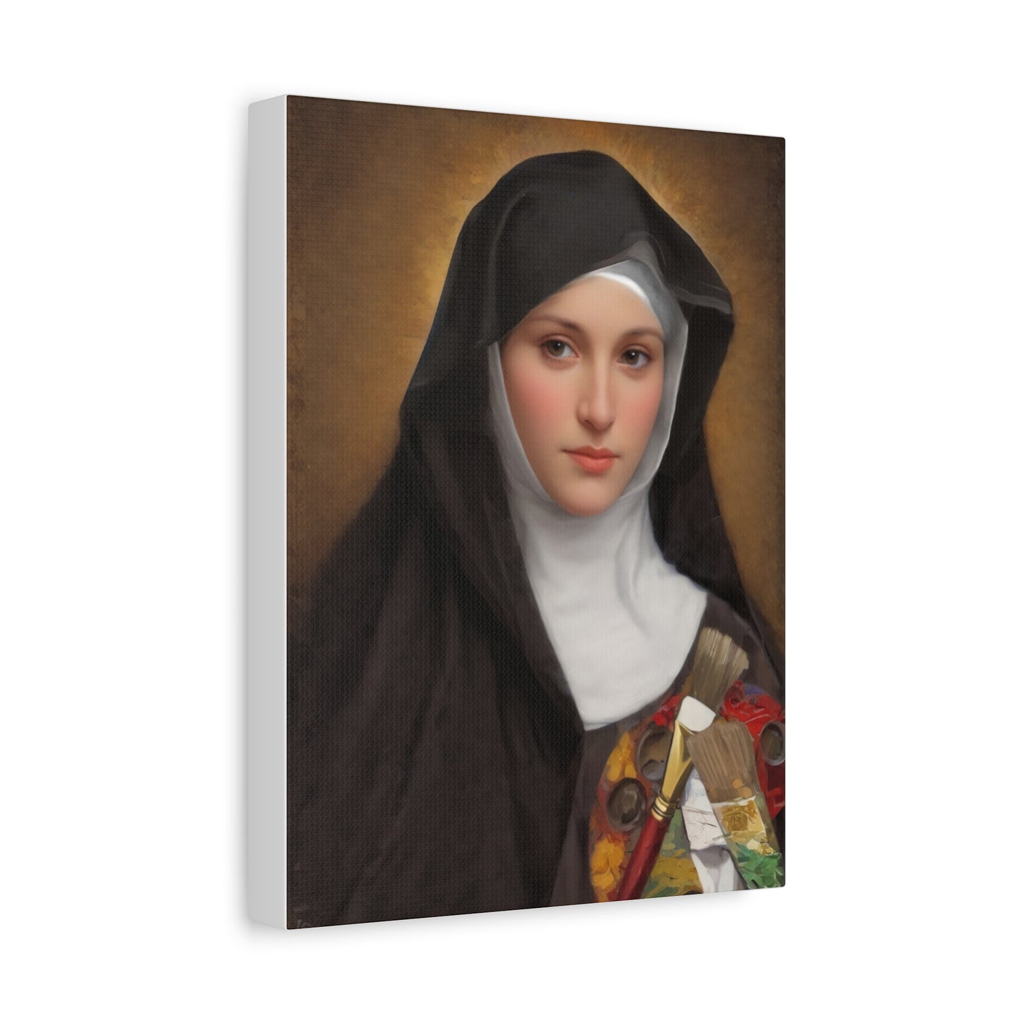 St. Catherine of Bologna Catholic Canvas Wall Art, Christian Decor