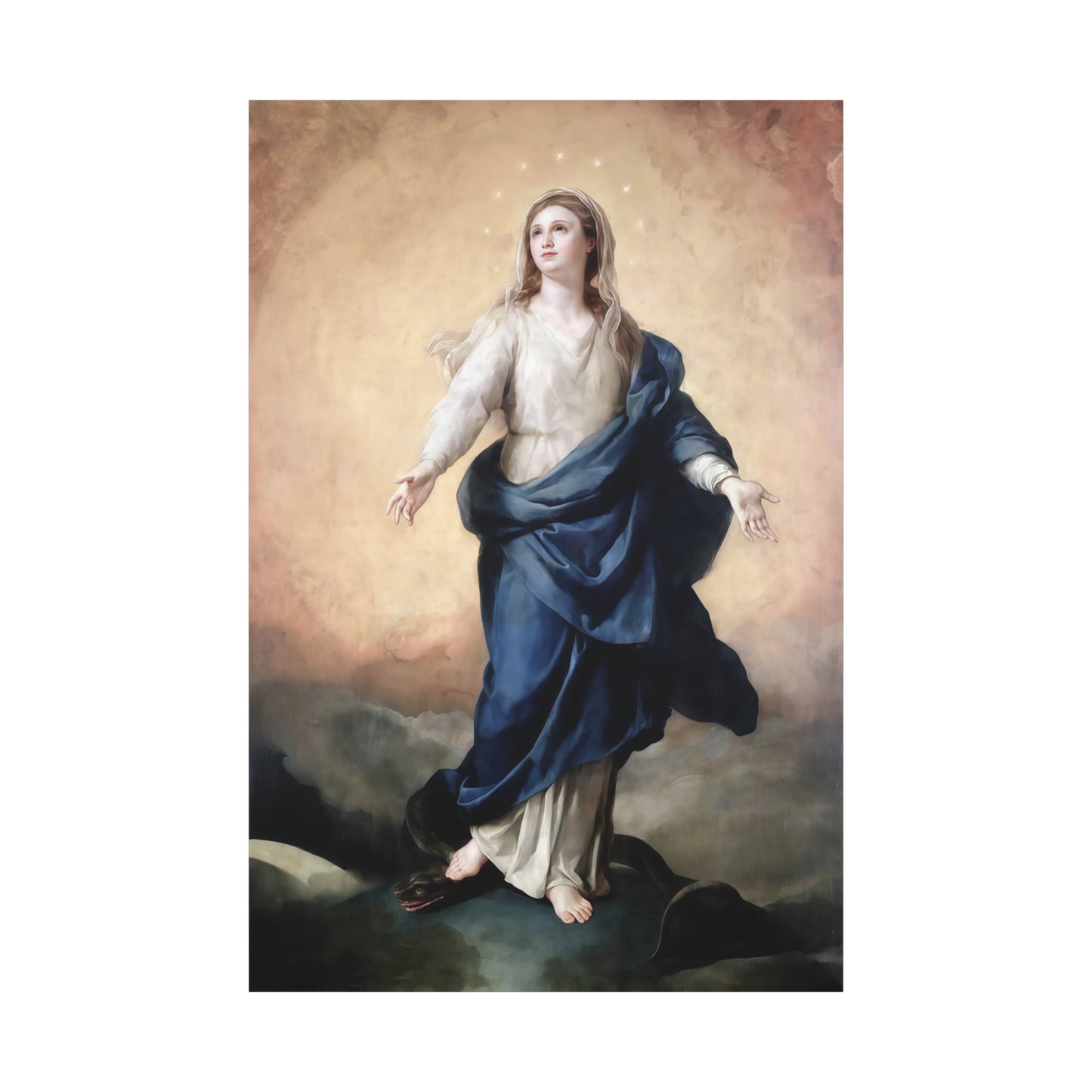 Ready to Hang - Immaculate Conception Virgin Mary Catholic Canvas Wall Art, Christian Decor