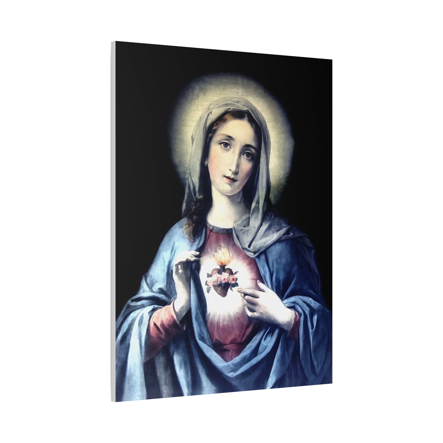 Ready to Hang - Immaculate Heart Virgin Mary Catholic Canvas Wall Art, Christian Decor