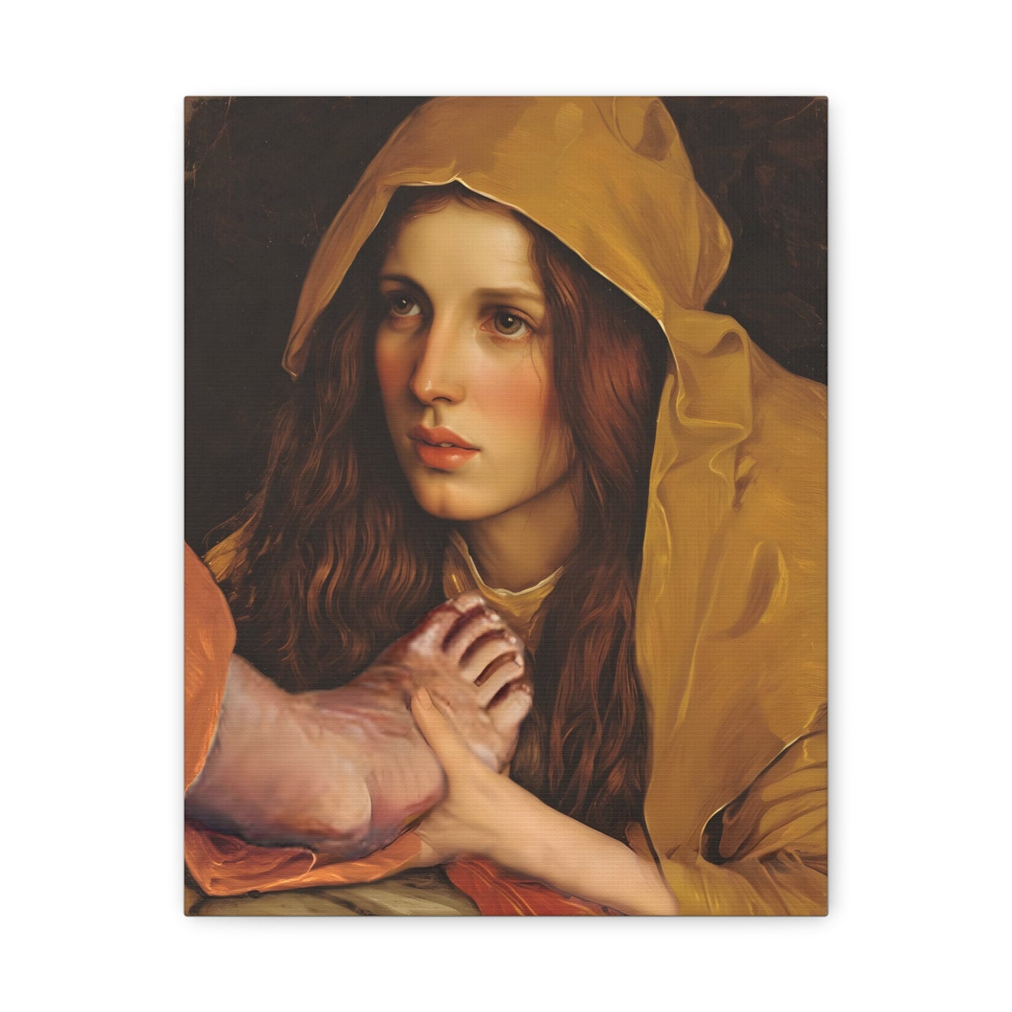 St. Mary Magdalene Anointing Jesus Feet Catholic Canvas Wall Art, Christian Decor