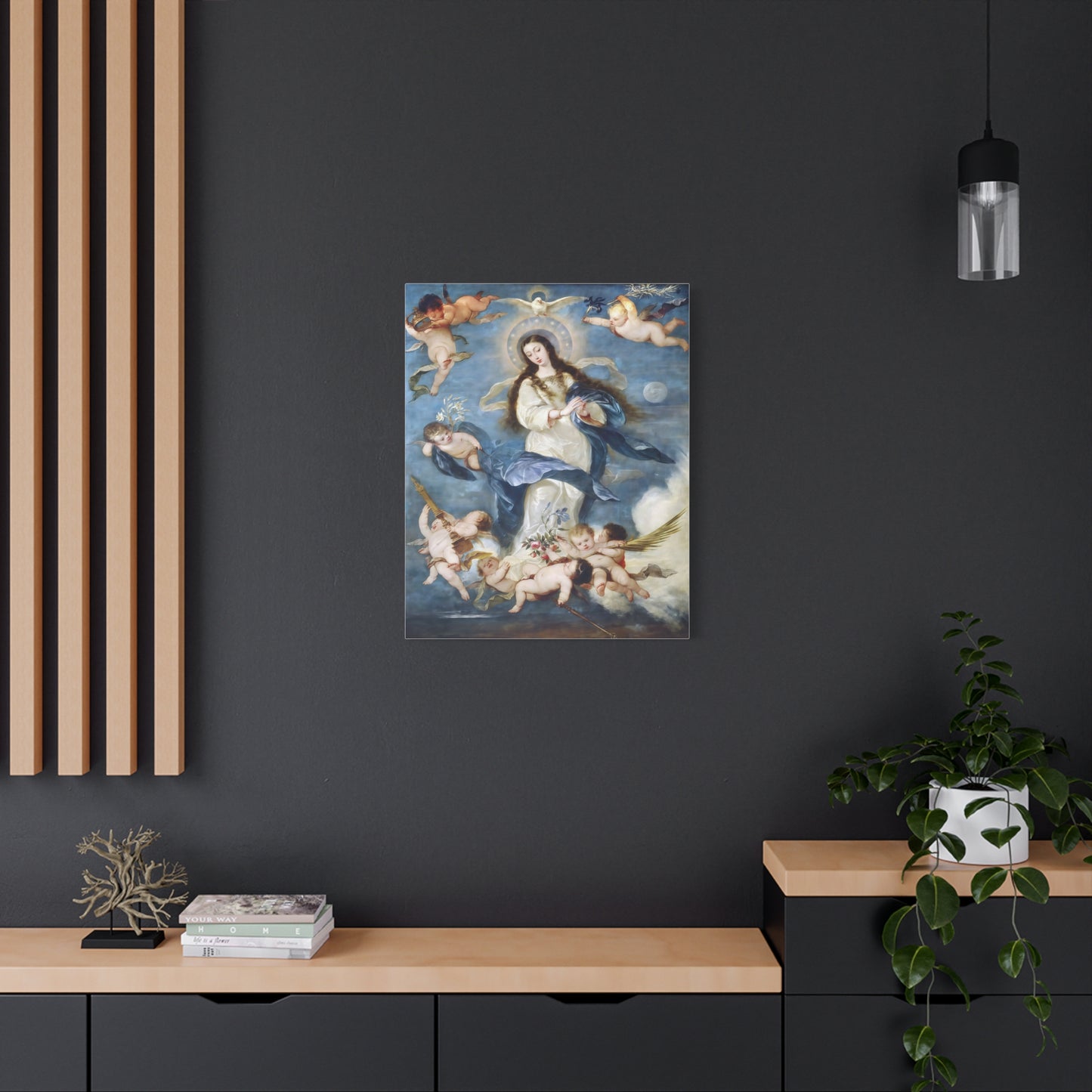 Ready To Hang - Mother Mary Immaculate Conception Catholic Canvas Wall Art, Christian Decor Our Lady