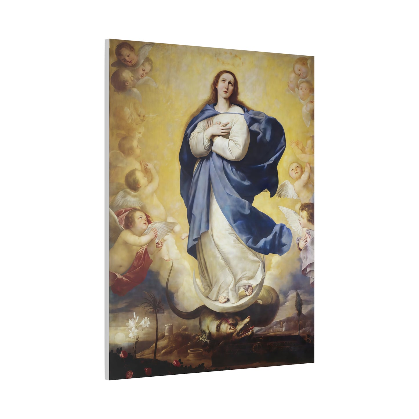 Ready to Hang - Immaculate Conception Virgin Mary Catholic Canvas Wall Art, Christian Decor