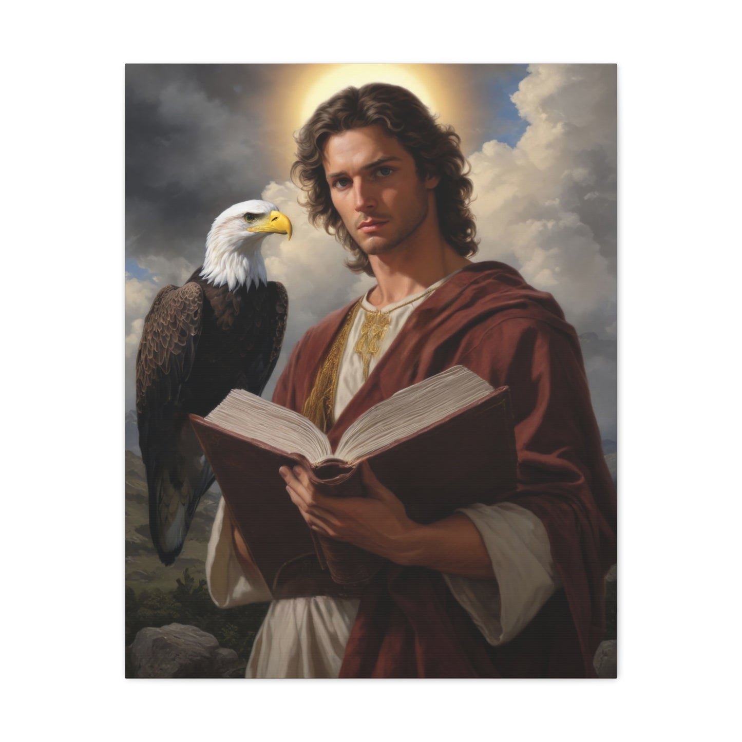 St. John the Evangelist Catholic Canvas Wall Art, Christian Decor