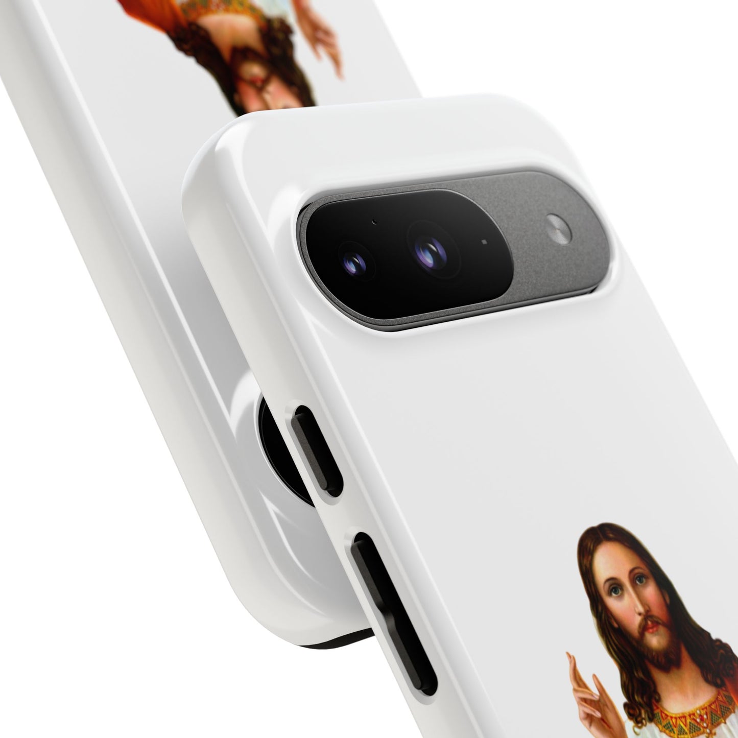 Artistic Phone Case Featuring Jesus, Tough Phone Case, Christian Gift, Religious Phone Cover, Inspirational Phone Accessory, Unique Jesus