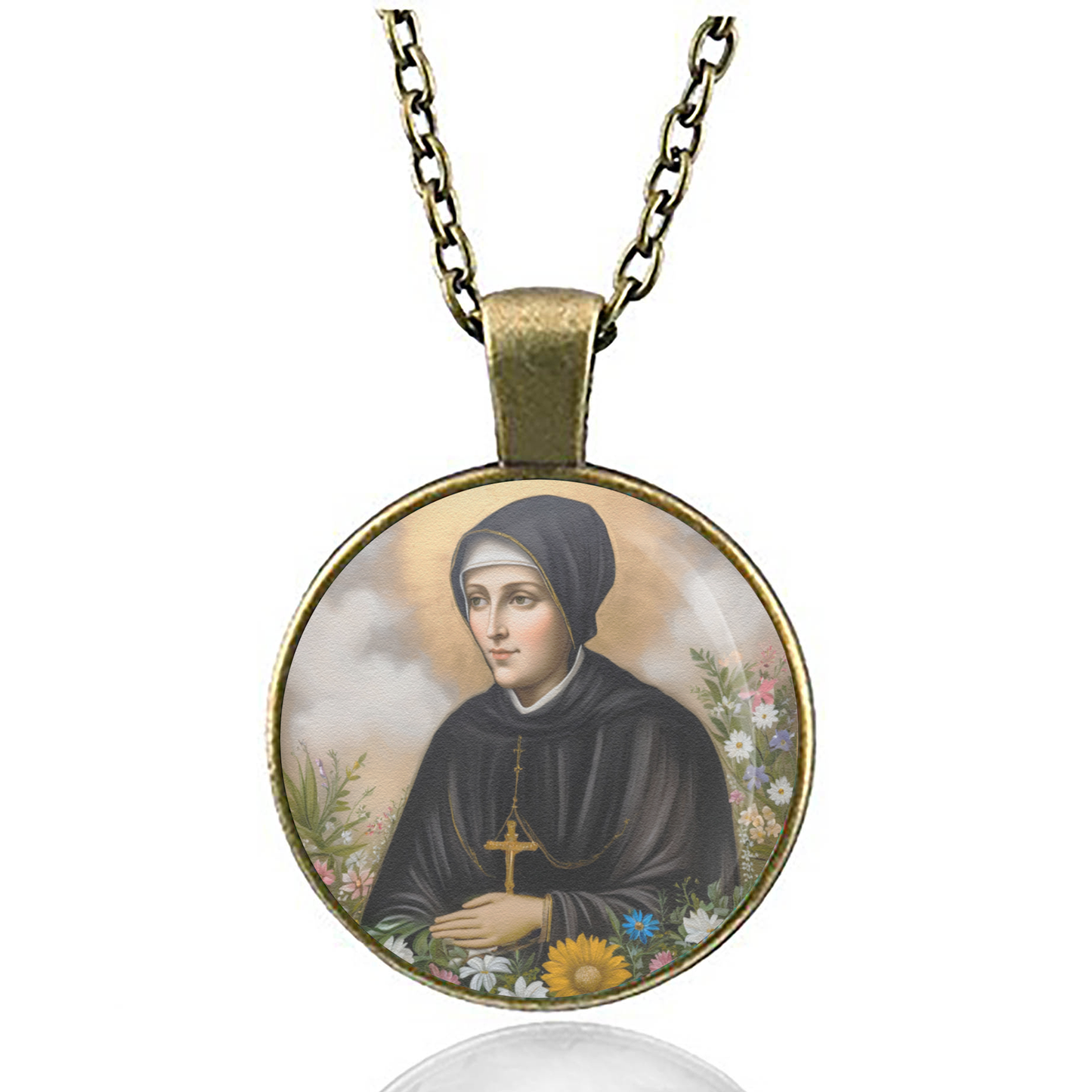 St. Vincenza Gerosa Necklace Catholic Saint Pendant Medal image 4