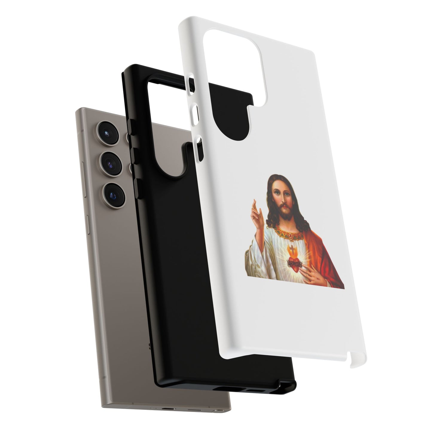 Artistic Phone Case Featuring Jesus, Tough Phone Case, Christian Gift, Religious Phone Cover, Inspirational Phone Accessory, Unique Jesus