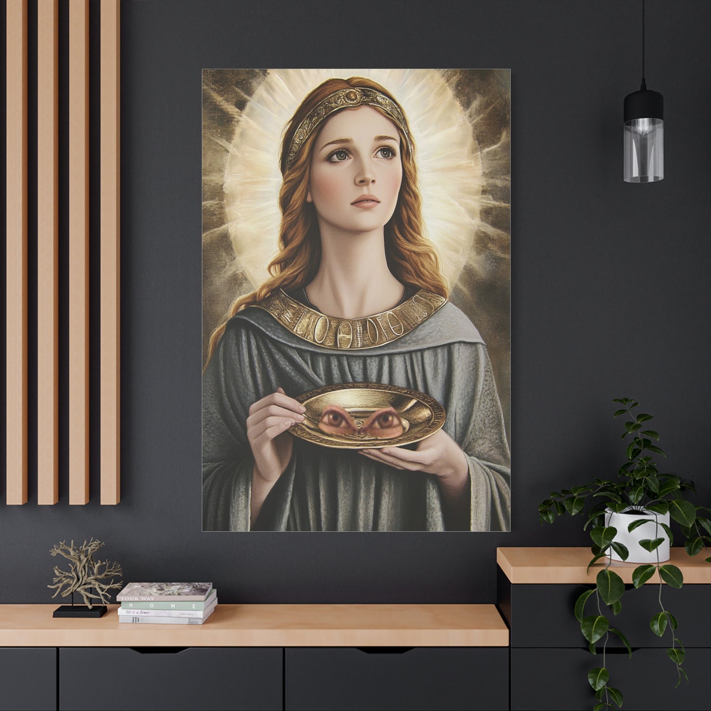 St. Lucy Catholic Canvas Wall Art, Christian Decor
