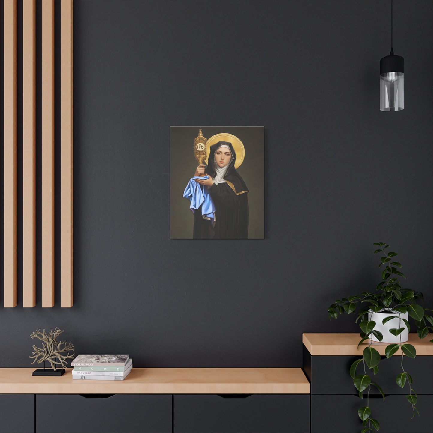 St. Clare of Assisi Catholic Canvas Wall Art, Christian Decor
