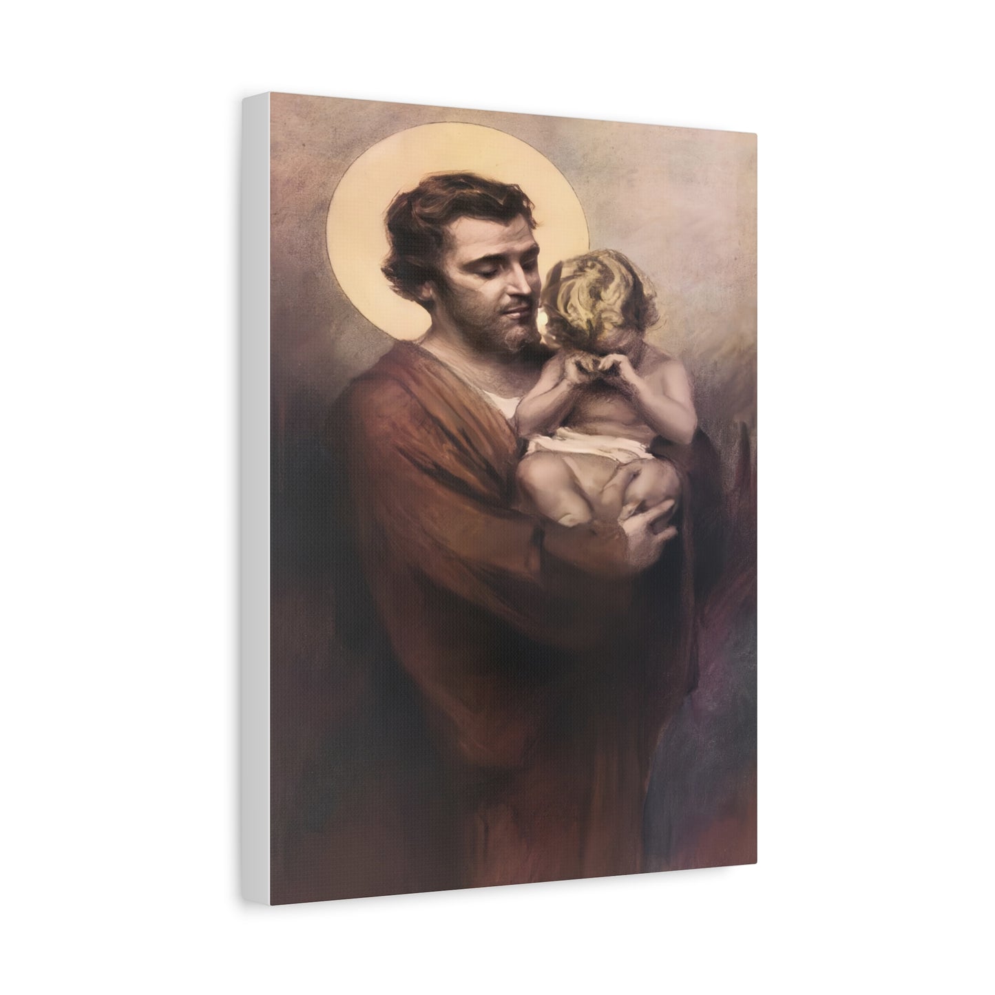 St. Joseph & Child Jesus Crying - Chambers - Catholic Canvas Wall Art, Christian Decor