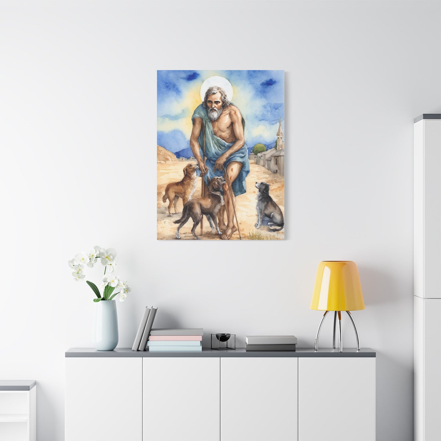 St. Lazarus of Bethany Catholic Canvas Wall Art, Christian Decor