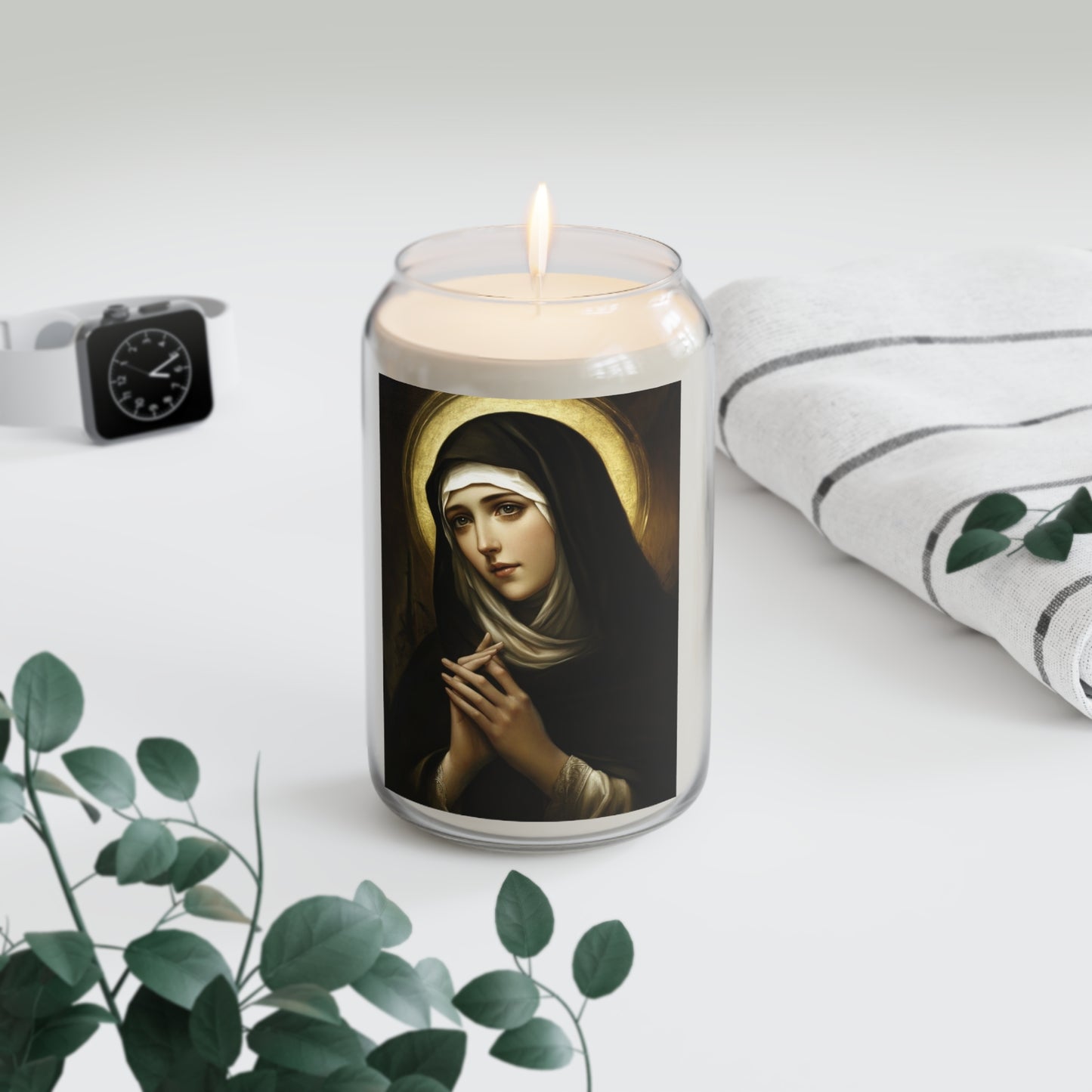St. Bridget of Sweden Catholic Serenity Scented Candle, 13.75oz | Relaxation Gift, Home Decor, Calm Atmosphere, Religious Decor