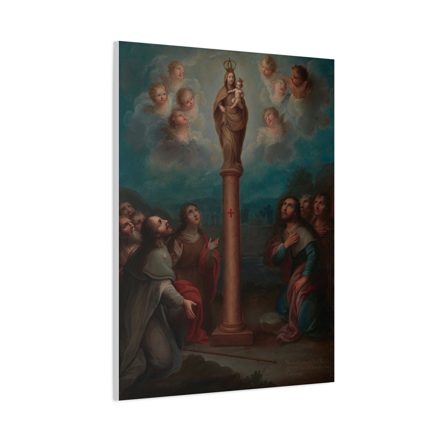 The Apparition of the Virgin of El Pilar to St. James Catholic HQ Print on Canvas Ready To Hang - Virgin Mary Canvas