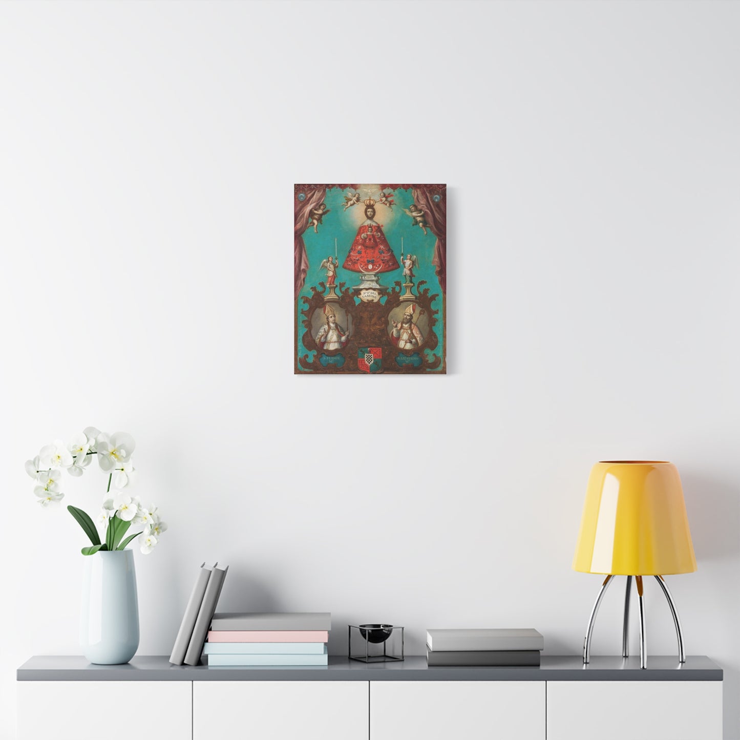 The Virgin of El Camino with St Fermin and St Saturnino Catholic HQ Print on Canvas Ready To Hang - Virgin Mary Canvas