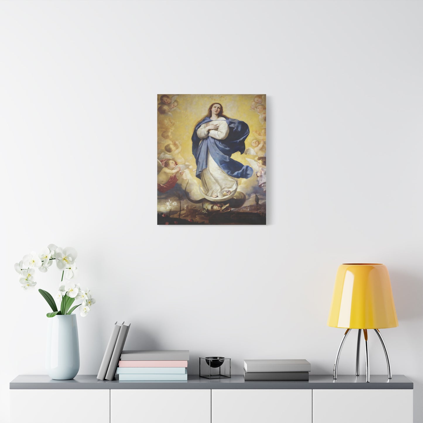 Ready to Hang - Immaculate Conception Virgin Mary Catholic Canvas Wall Art, Christian Decor