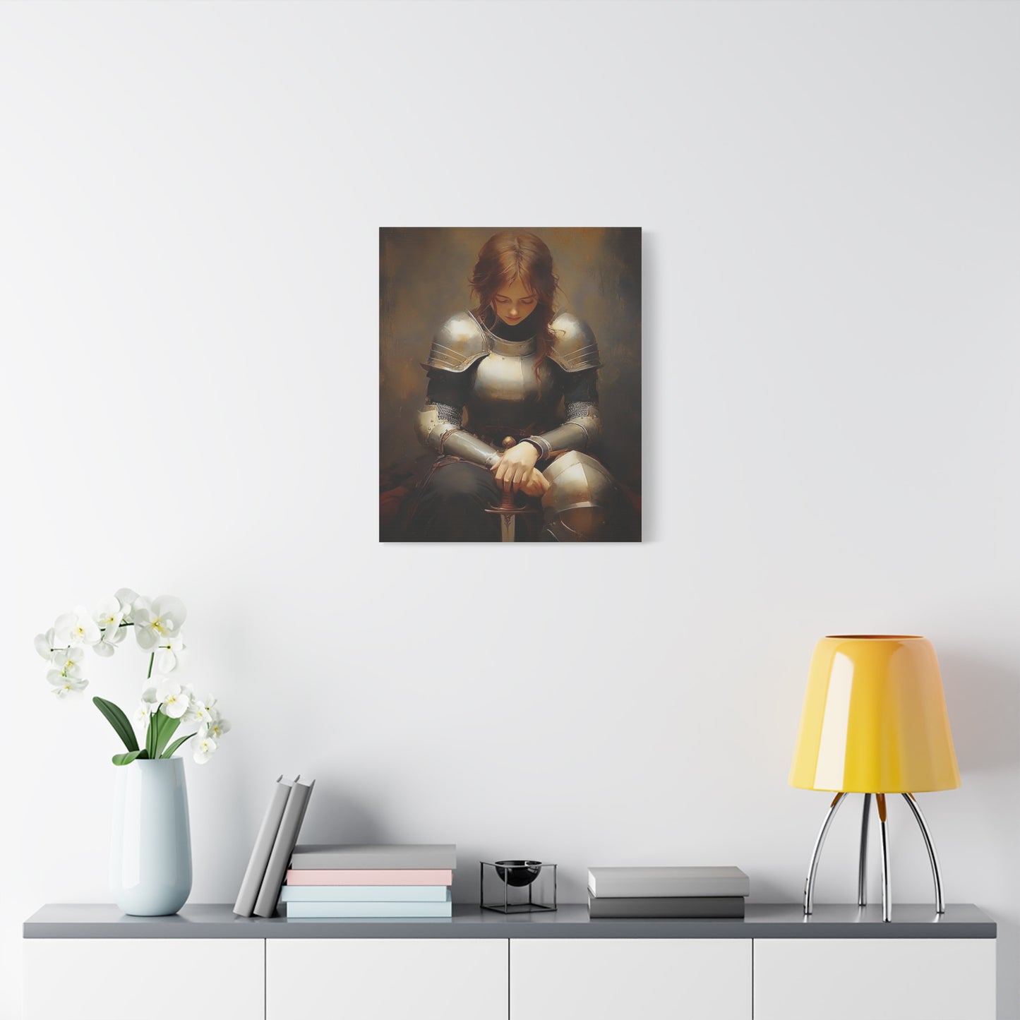 St. Joan of Arc Patron Catholic Canvas Wall Art, Christian Decor